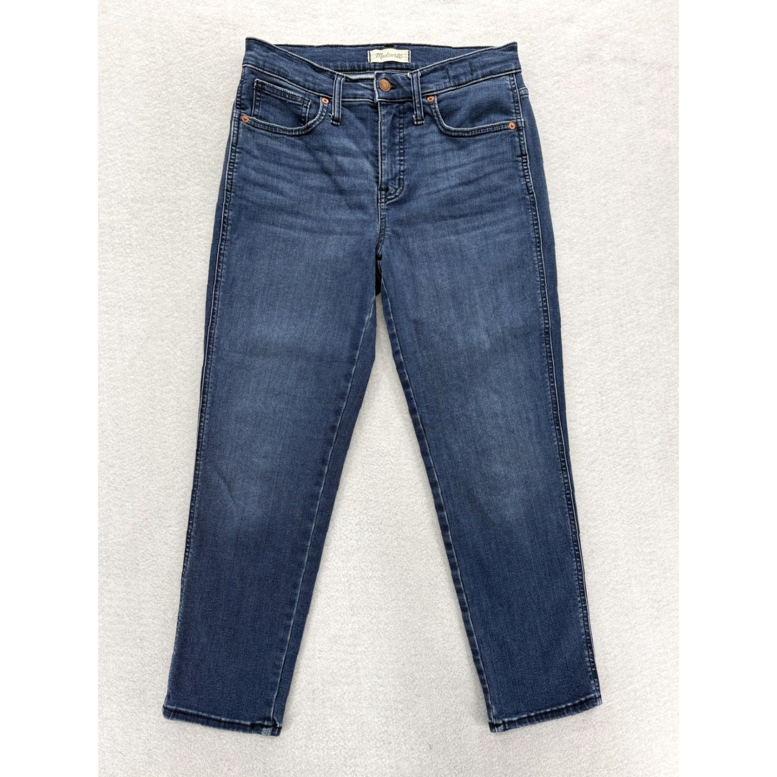 Madewell Madewell Jeans Womens 28 Blue Mid Rise Stovepipe Straight Leg Stretch Denim Size 28" / US 6 / IT 42 - 2 Thumbnail