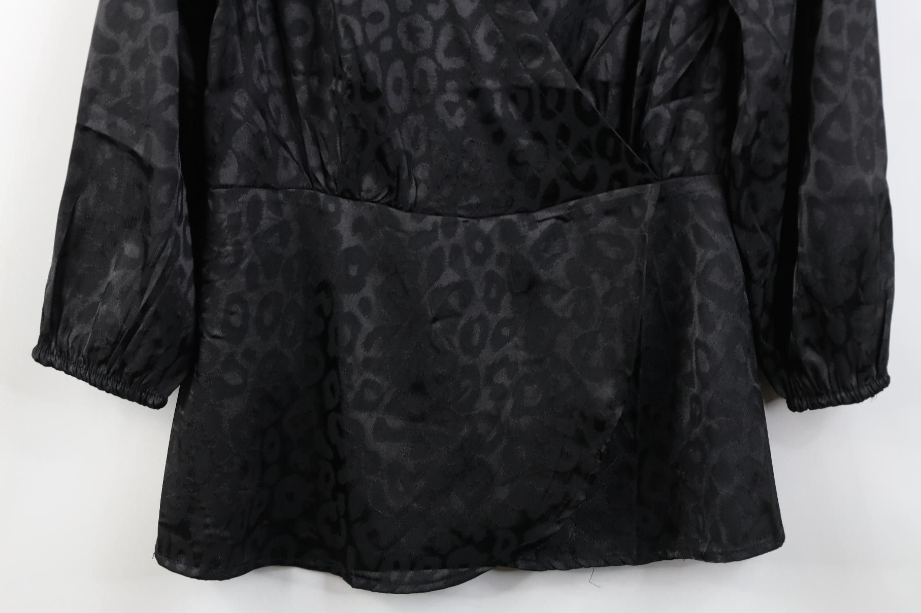 Vintage Vintage 90s Y2K Babydoll Leopard Cheetah Shirt Top Black Size L / US 10 / IT 46 - 3 Thumbnail