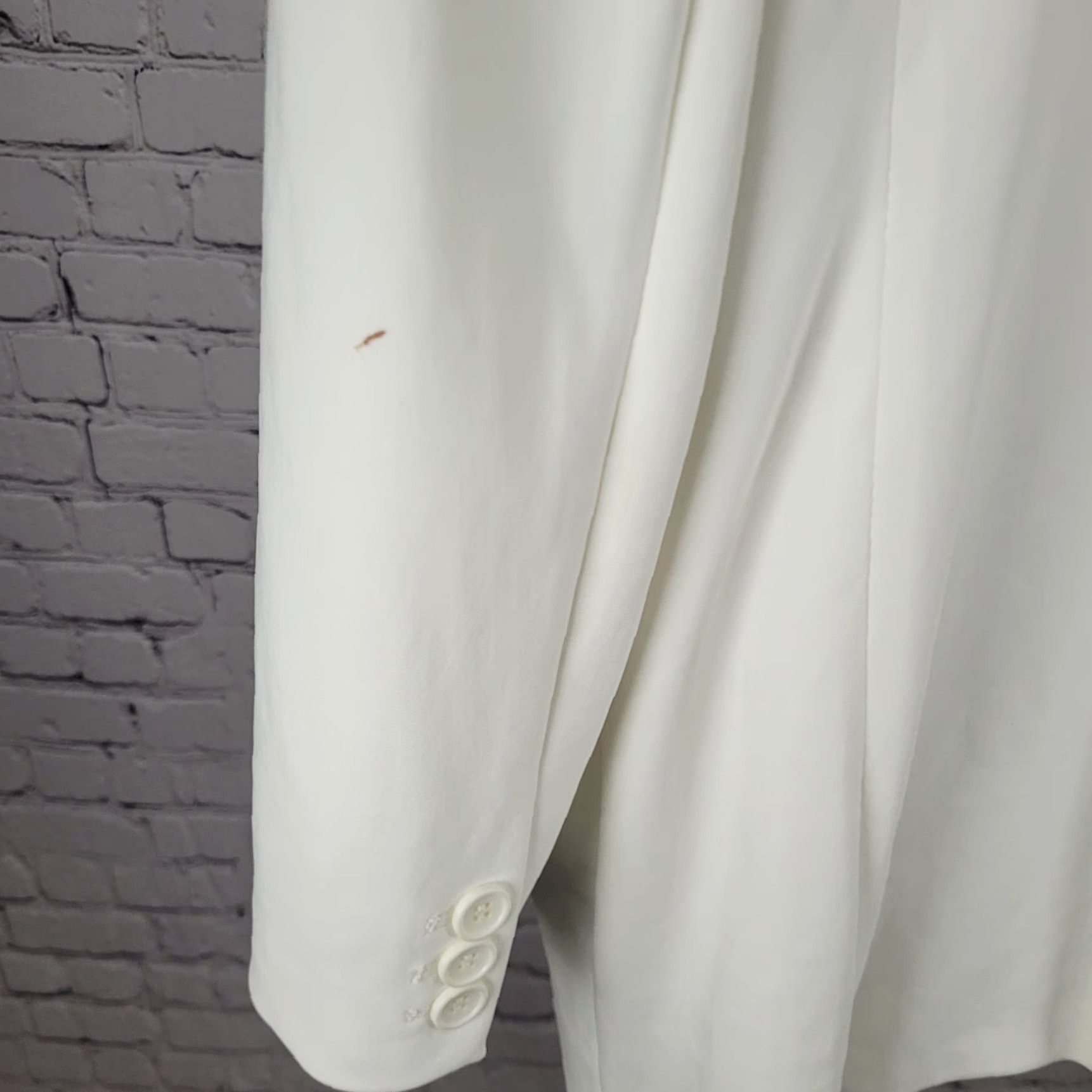 Boston Proper Boston Proper Blazer Women 18 White Notch One-Button Stretch Lined Pant Suit Size XXL / US 16-18 / IT 52-54 - 5 Thumbnail