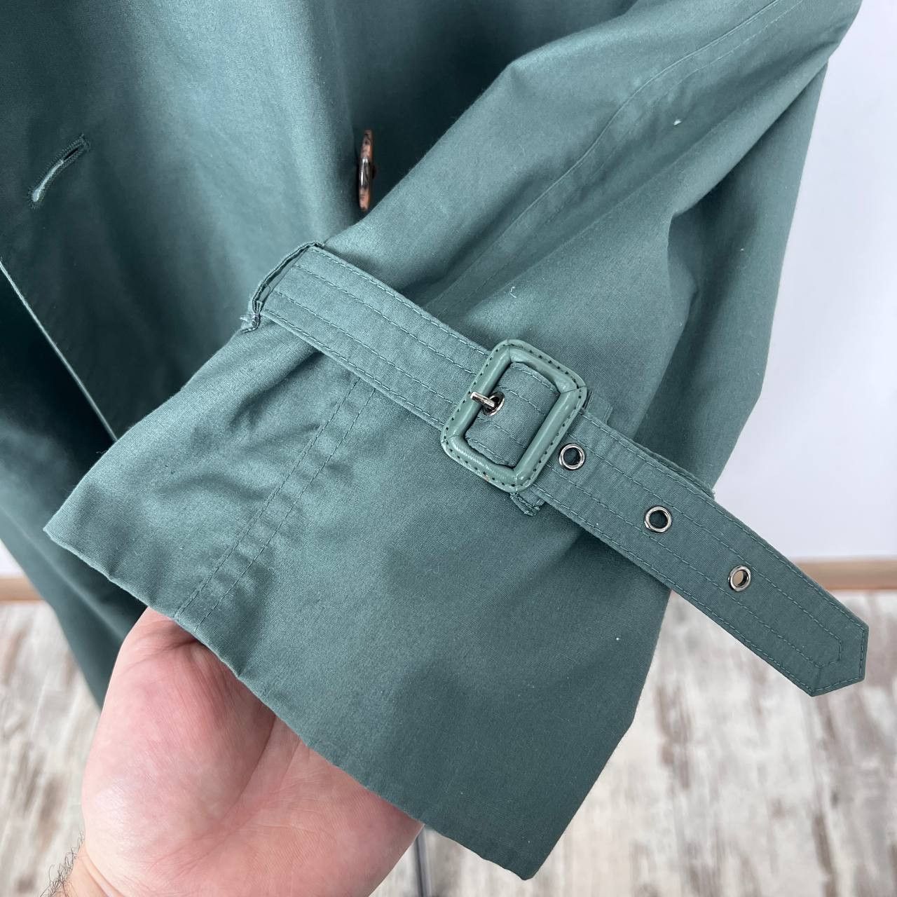 Yves Saint Laurent Vintage Yves Saint Laurent Green Doubl Breasted Trench Size US M / EU 48-50 / 2 - 14 Thumbnail
