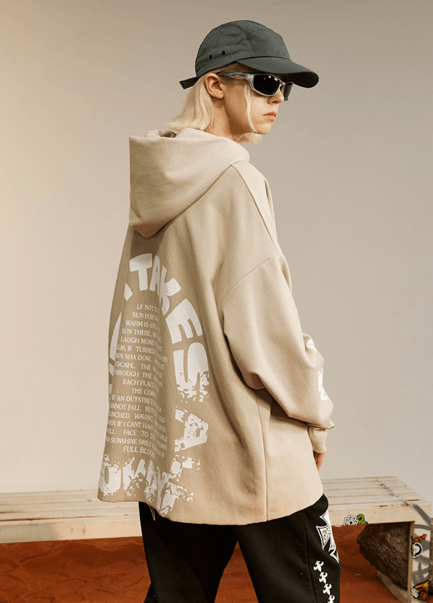 Back-printed hooded sweatshirt