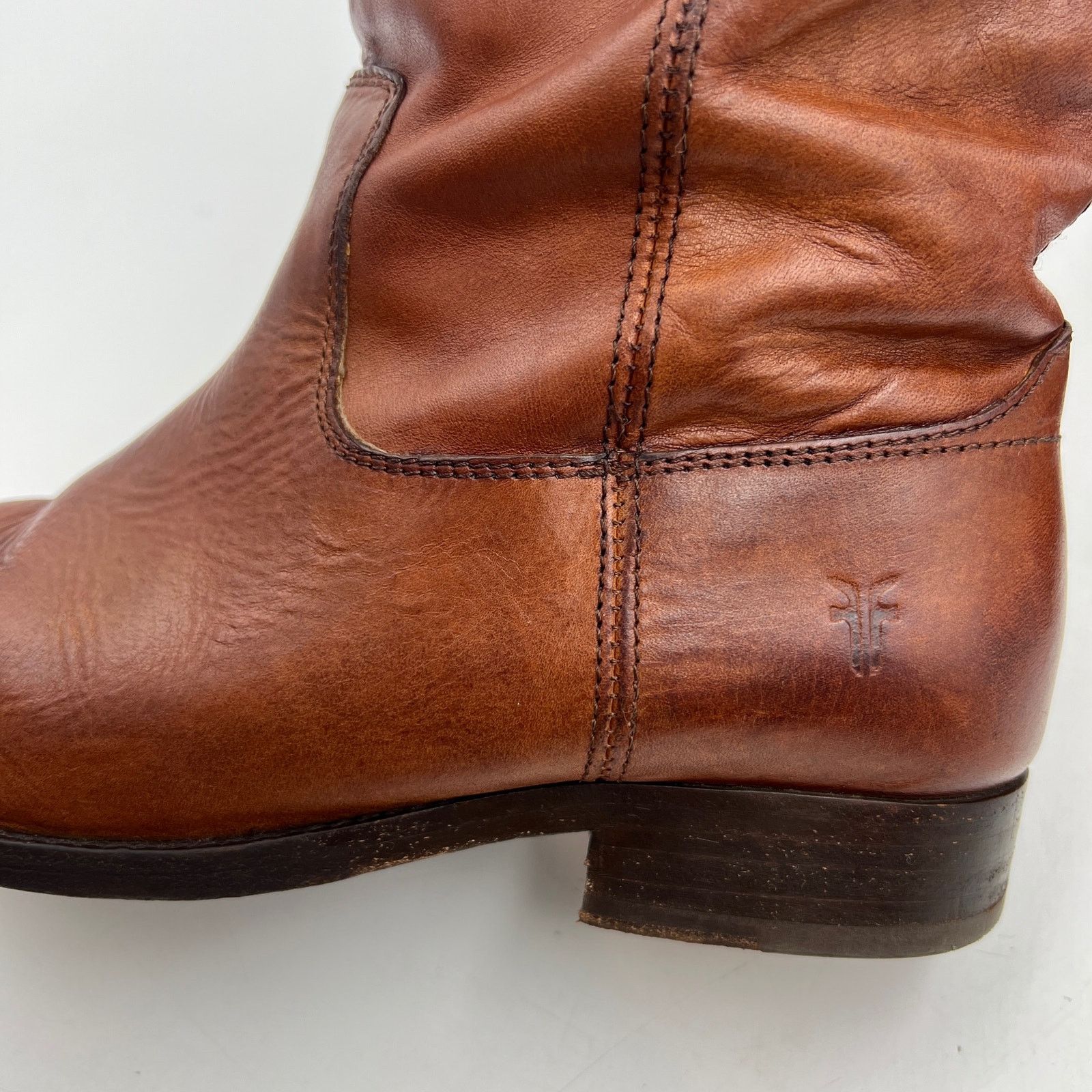 Frye Frye Cox Knee High Leather Boots Cognac Brown Size US 7 / IT 37 - 5 Thumbnail
