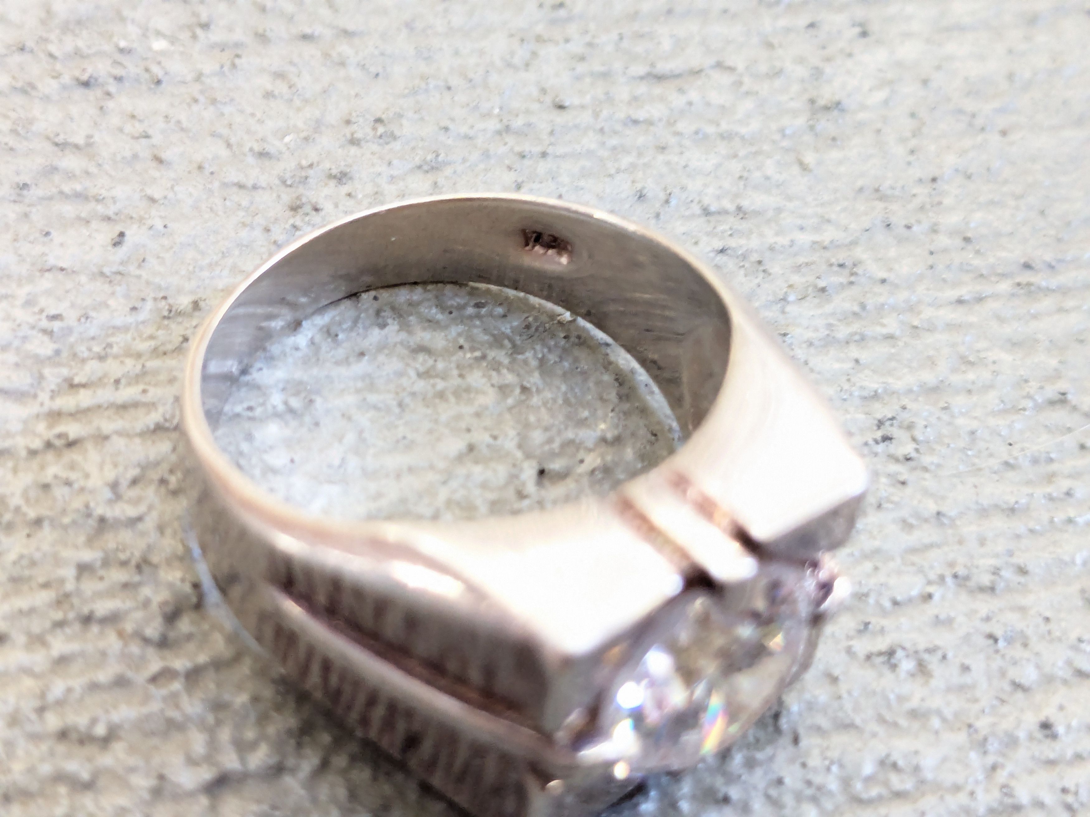 Vintage Vintage Sterling Silver Ring CZ 11 Round Modern Abstract Size ONE SIZE - 8 Thumbnail