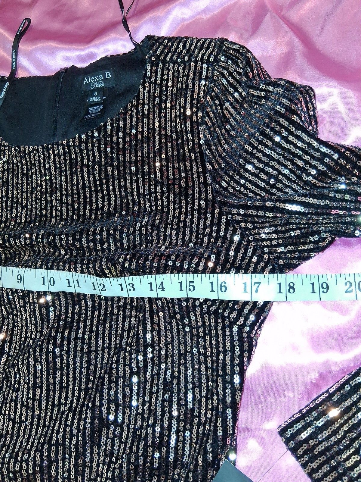 Other Alexa B Gold And Black Sequin Long-sleeved Dress Size 8 Size M / US 6-8 / IT 42-44 - 5 Thumbnail