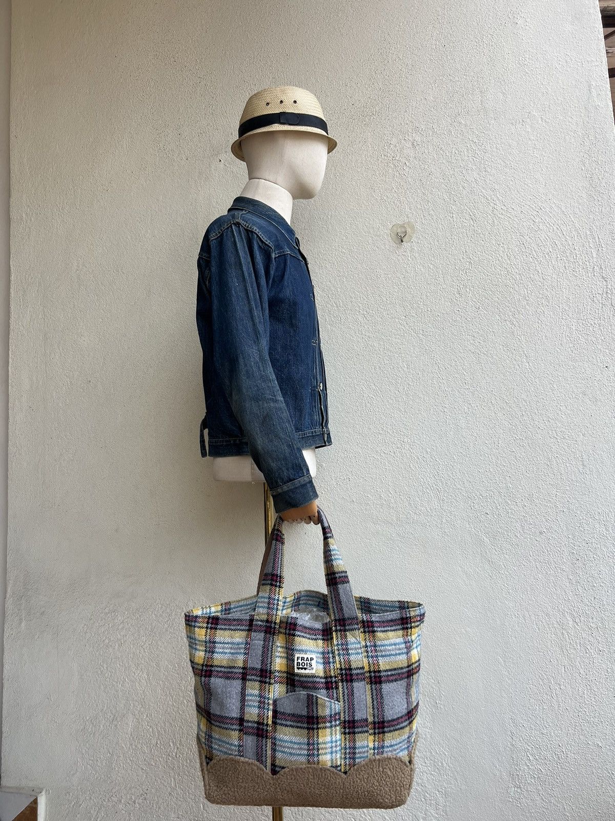 Frapbois Vintage Frapbois Japan Flannel & Fleece Hybrid Tote Bag Size ONE SIZE - 1 Thumbnail