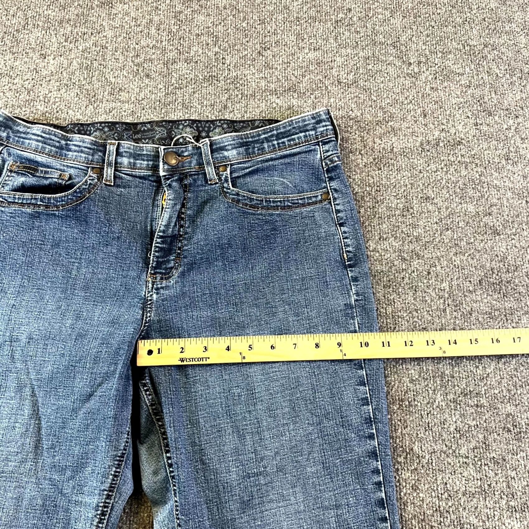 Lee Lee Jeans Women's 16 Petite Blue Denim Stretch Straight Leg Comfort Waistband Size 38" / US 16 / IT 52 - 5 Thumbnail