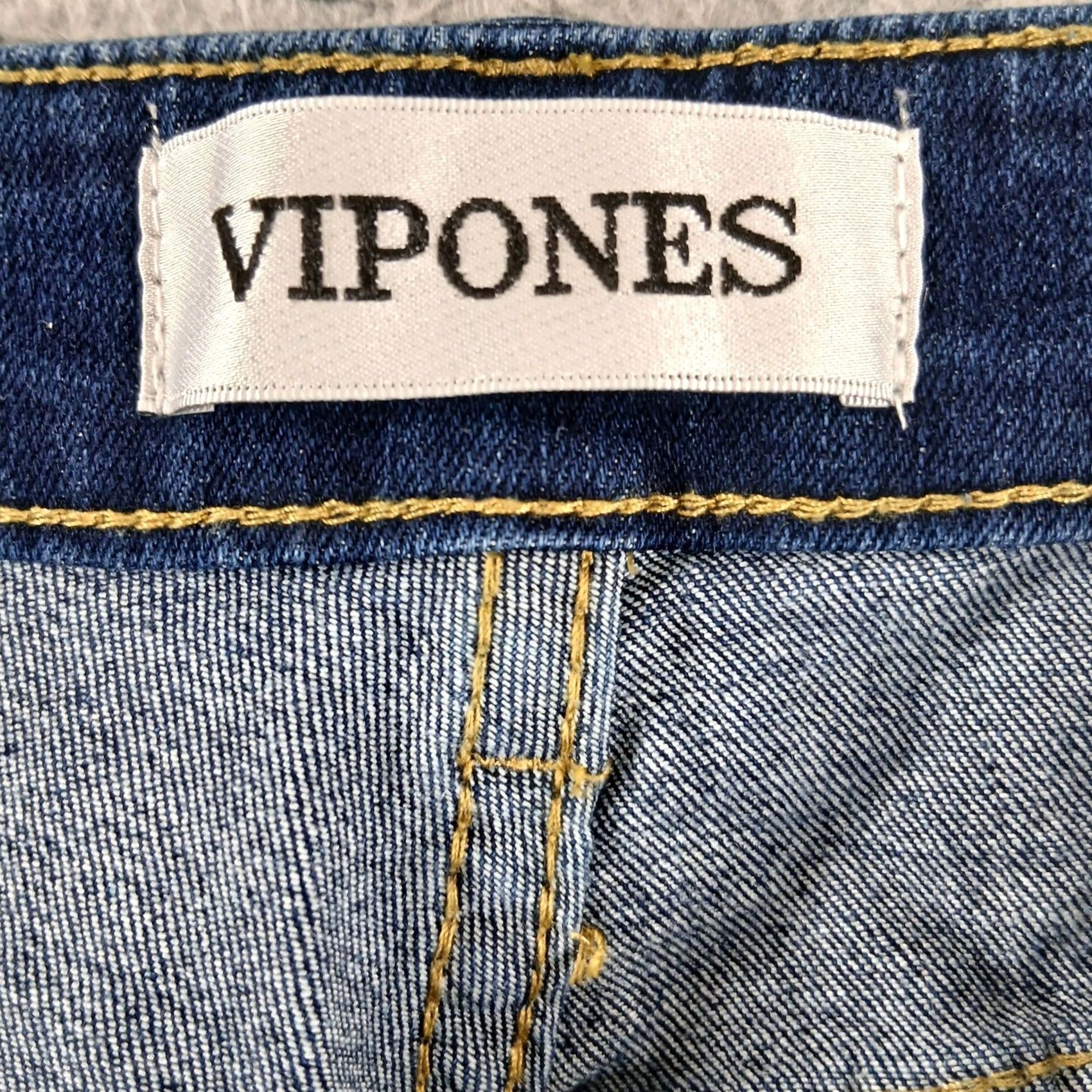 Vintage Vipones High Rise Flare Jeans Dark Wash Raw Step Hem 12 Tall EUC Womens Jeans Bohemian Retro Stretch 5-Pocket Design Zip Button Size 34" / US 12 / IT 48 - 4 Thumbnail
