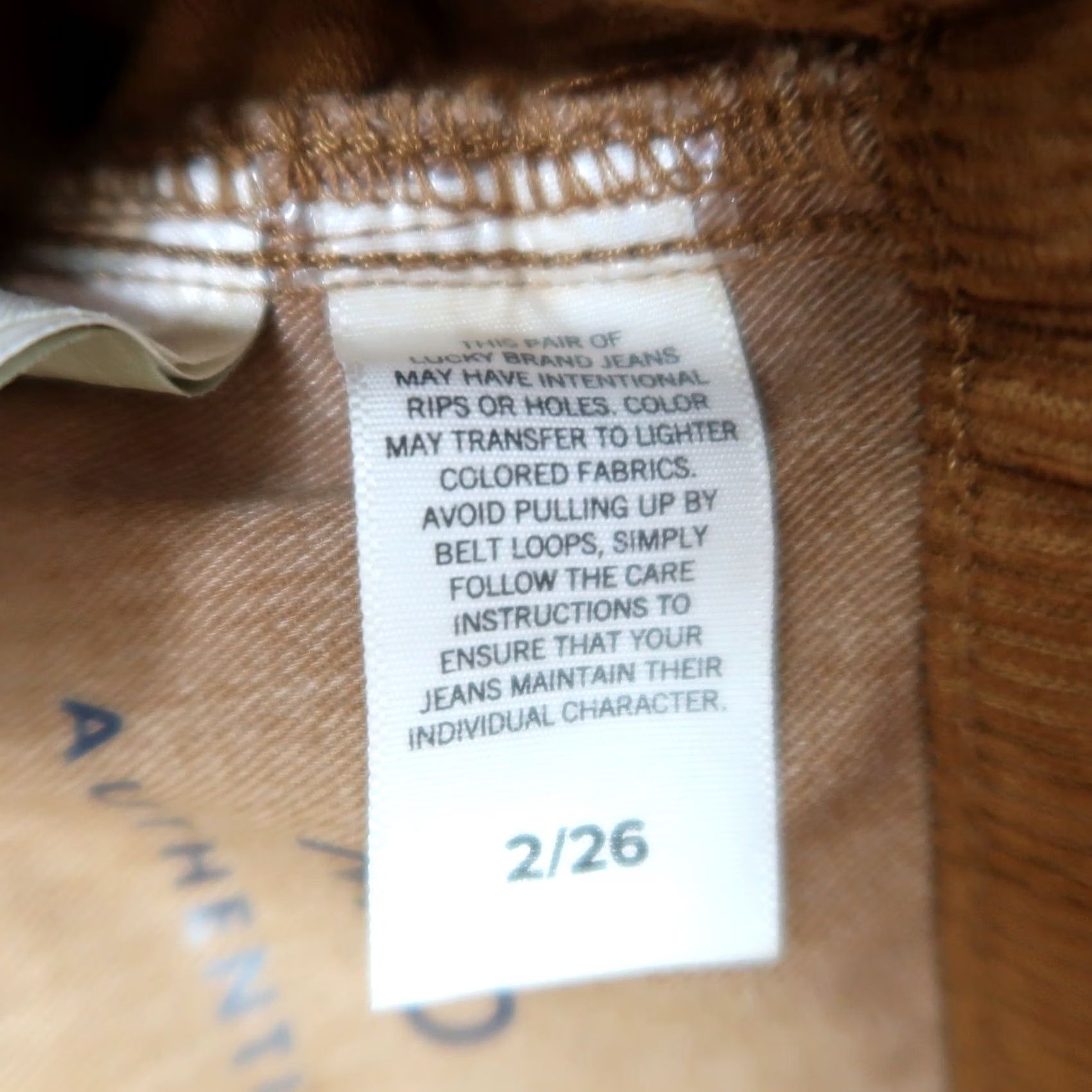Lucky Brand Lucky Brand Mid Rise Authentic Straight Crop Corduroy Pants Cognac 2 Womens Casual Fall Cotton Corduroy Straight Crop Denim? Size 26" / US 2 / IT 38 - 6 Thumbnail