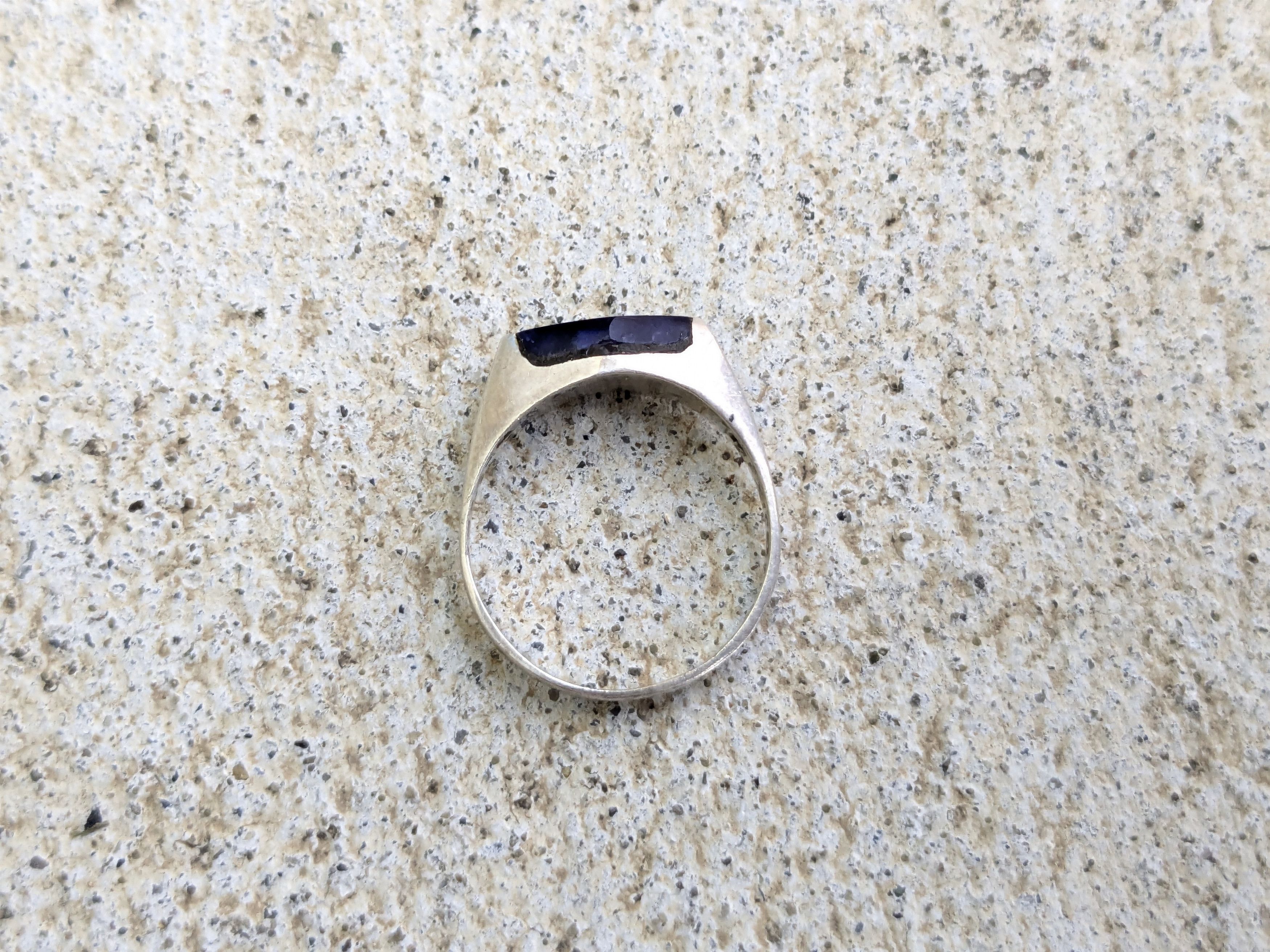 Jewelry Vintage Sterling Silver Ring Blue Sodalite 5 Modern Taxco Size ONE SIZE - 6 Thumbnail