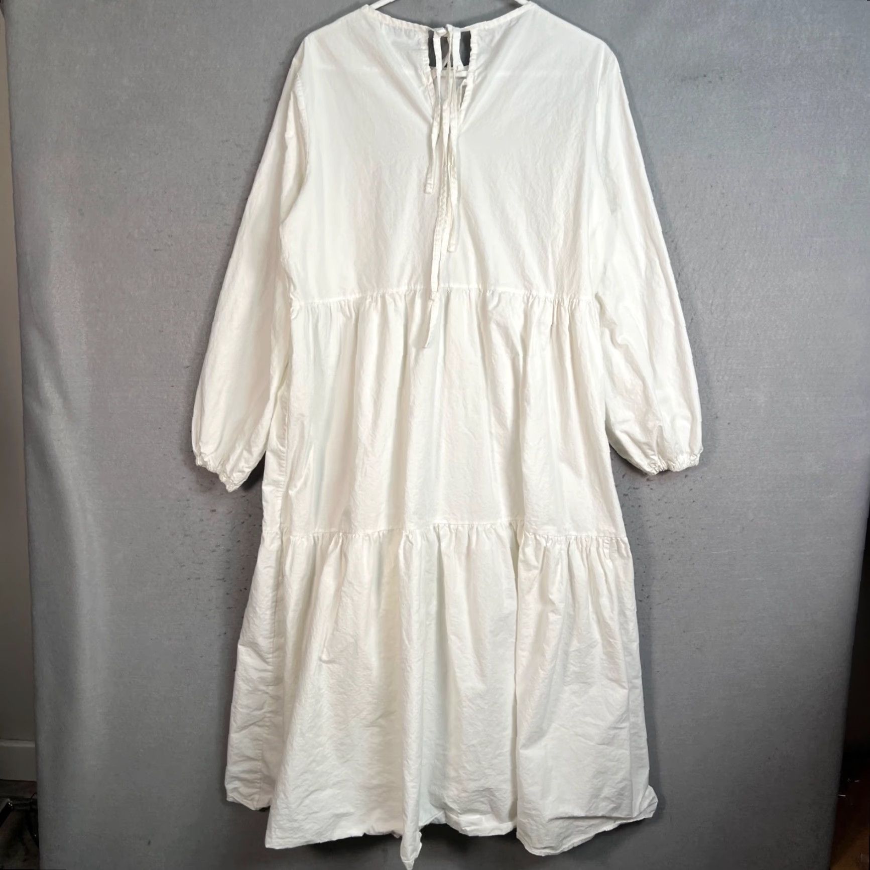 Vintage VINTAGE 3.3 Field Trip Womens One Size White Cotton Tiered Long Sleeve Dress Size ONE SIZE - 2 Thumbnail