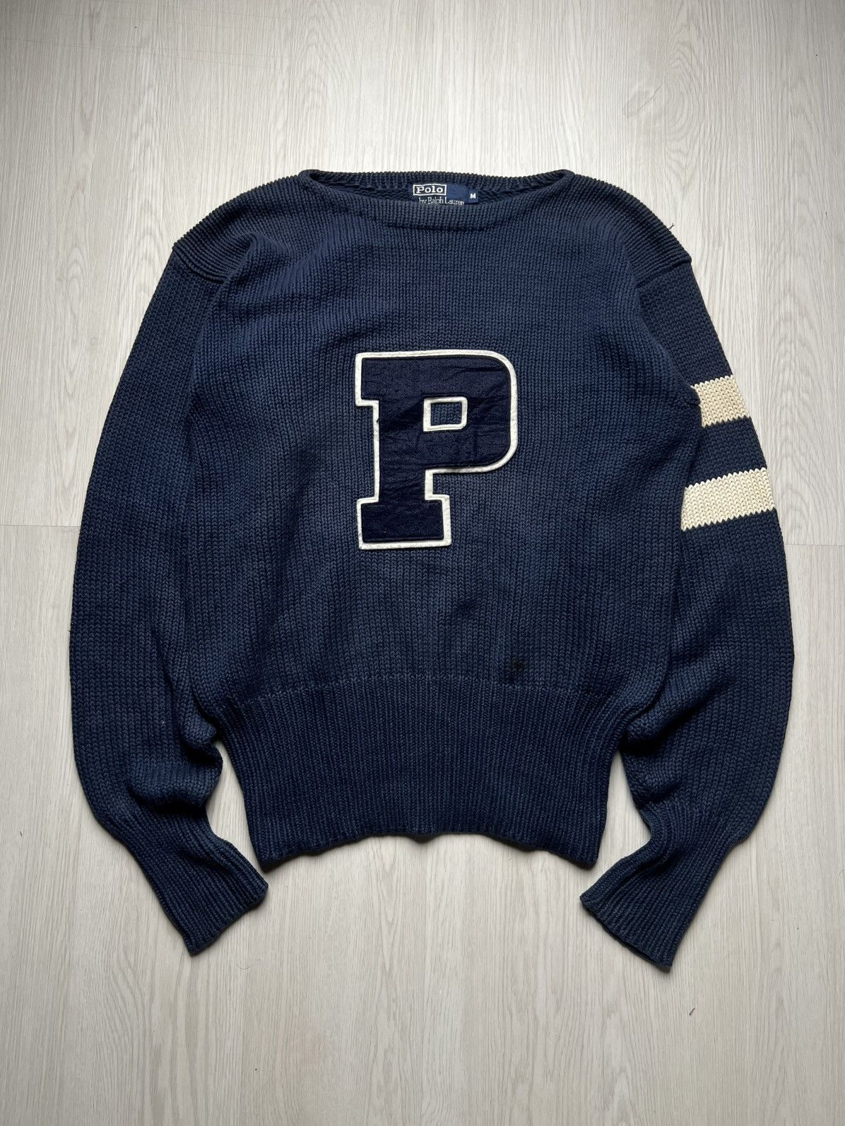 Polo Ralph Lauren Polo Ralph Lauren “P” Letterman Knit Sweater Size US M / EU 48-50 / 2 - 1 Thumbnail