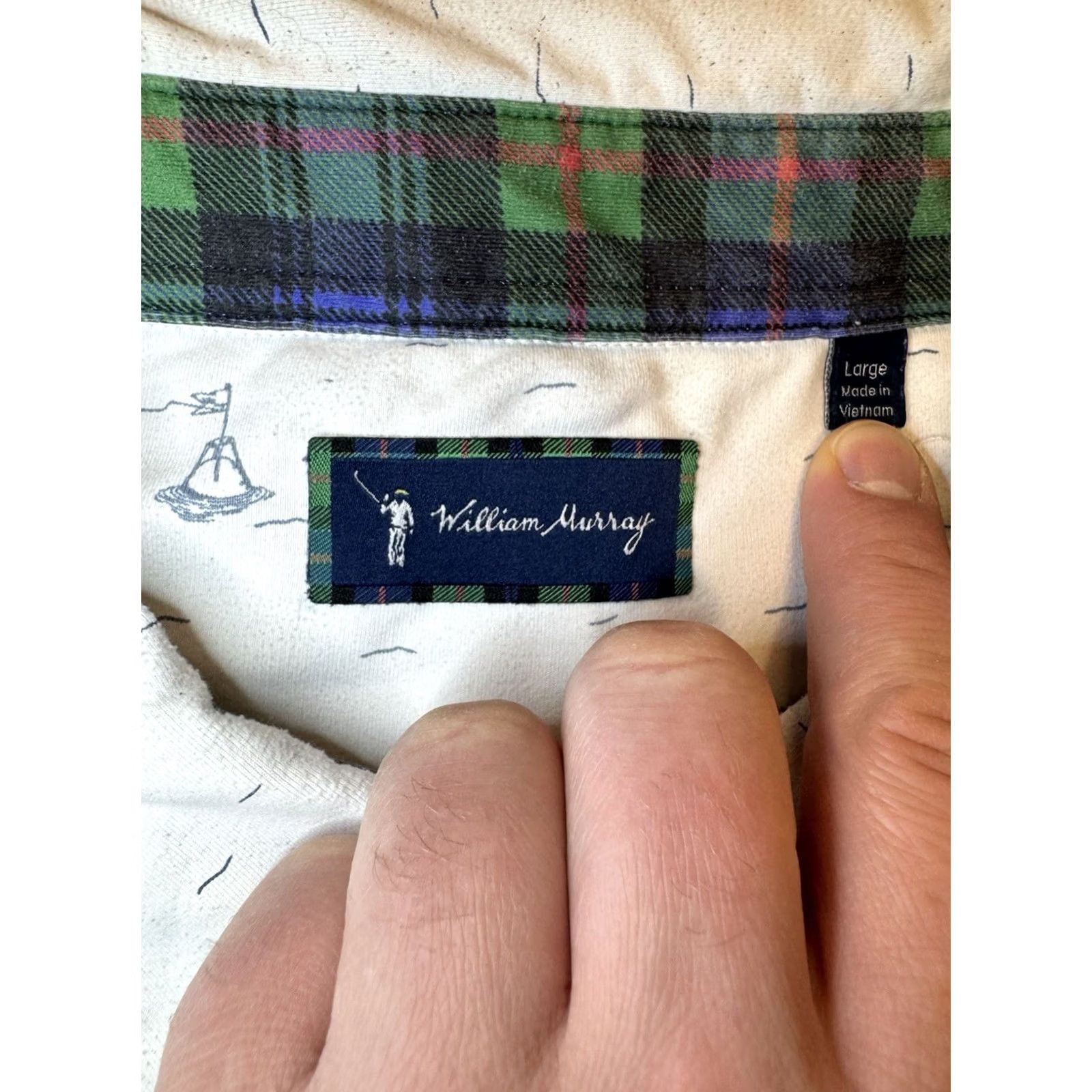 Vintage William Murray Golf Polo Shirt White Printed Sailboats Short Sleeved Mens Large Size US L / EU 52-54 / 3 - 4 Thumbnail