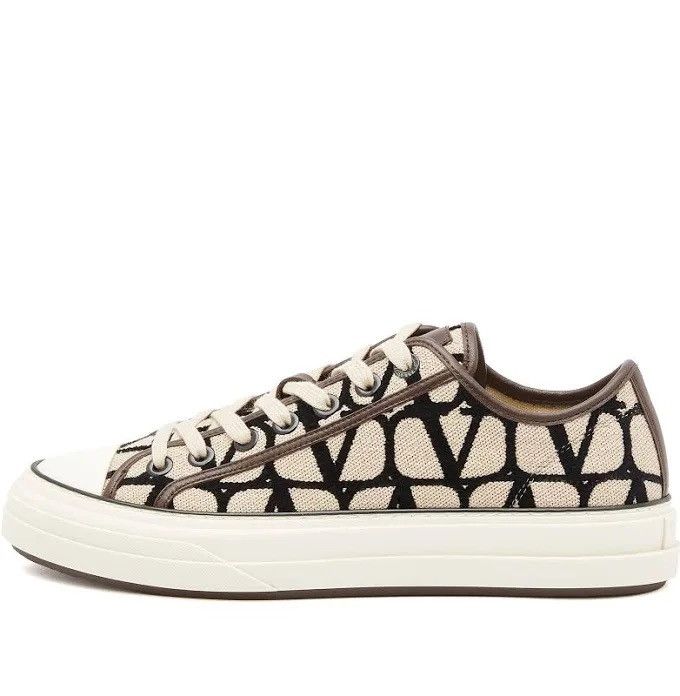 Valentino Canvas Sneakers with Signature "V" Pattern Size US 9 / EU 42 - 1 Thumbnail