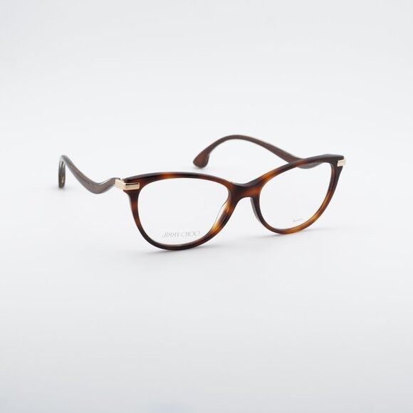 Jimmy Choo Jimmy Choo JC258 0086 00 Eyeglasses Havana/Gold 54mm Cat Eye Size ONE SIZE - 8 Thumbnail