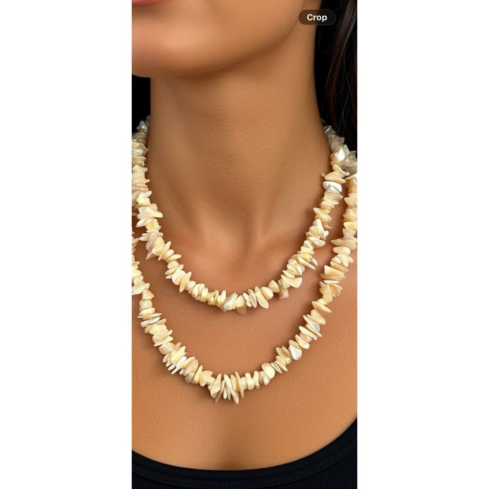 Other Vintage 40" Mother of Pearl Chip Necklace Single Strand Size ONE SIZE - 7 Thumbnail