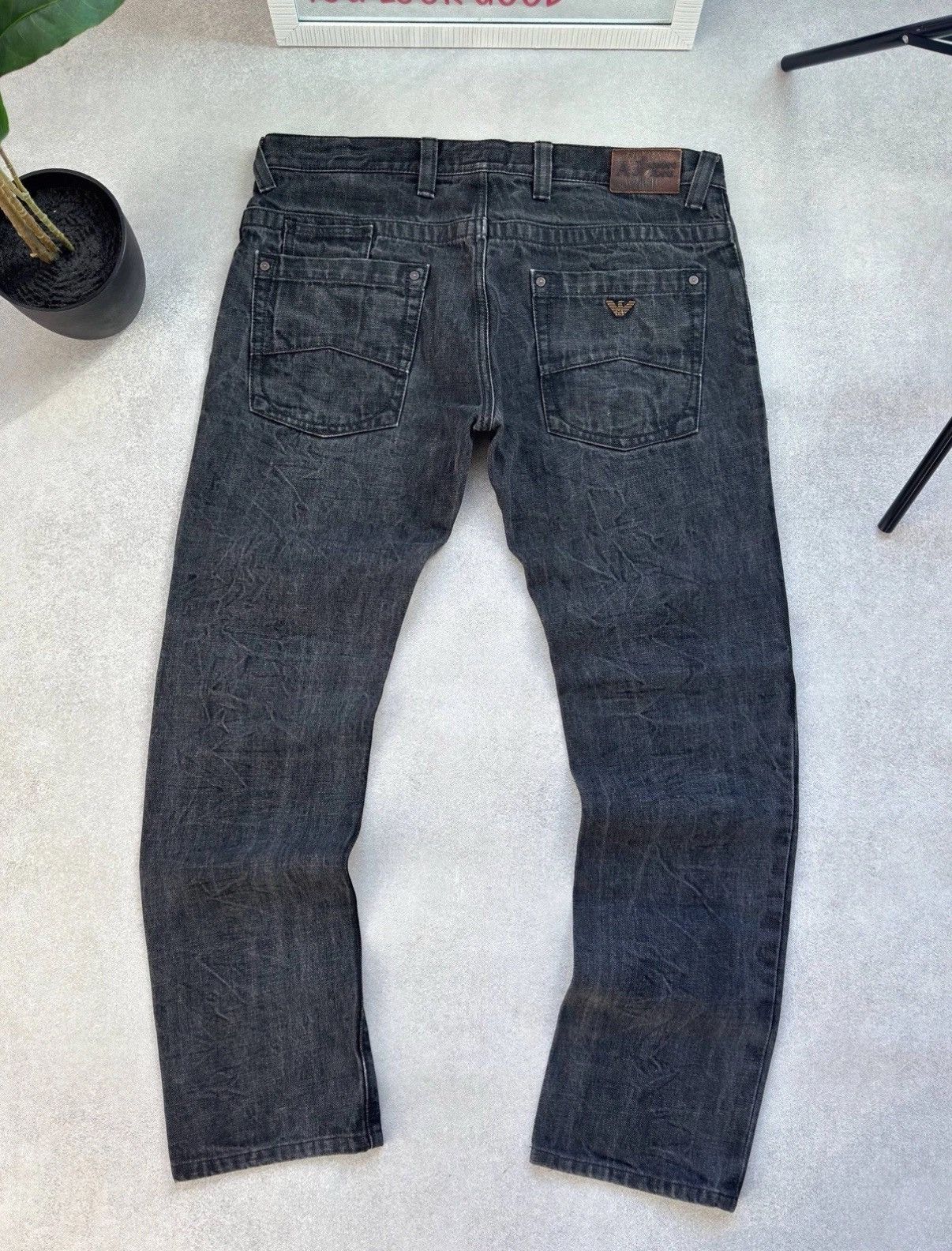 Armani Armani Jeans Vintage Metal Logo Y2K Jeans Gray Pants Men’s Size US 36 / EU 52 - 3 Thumbnail