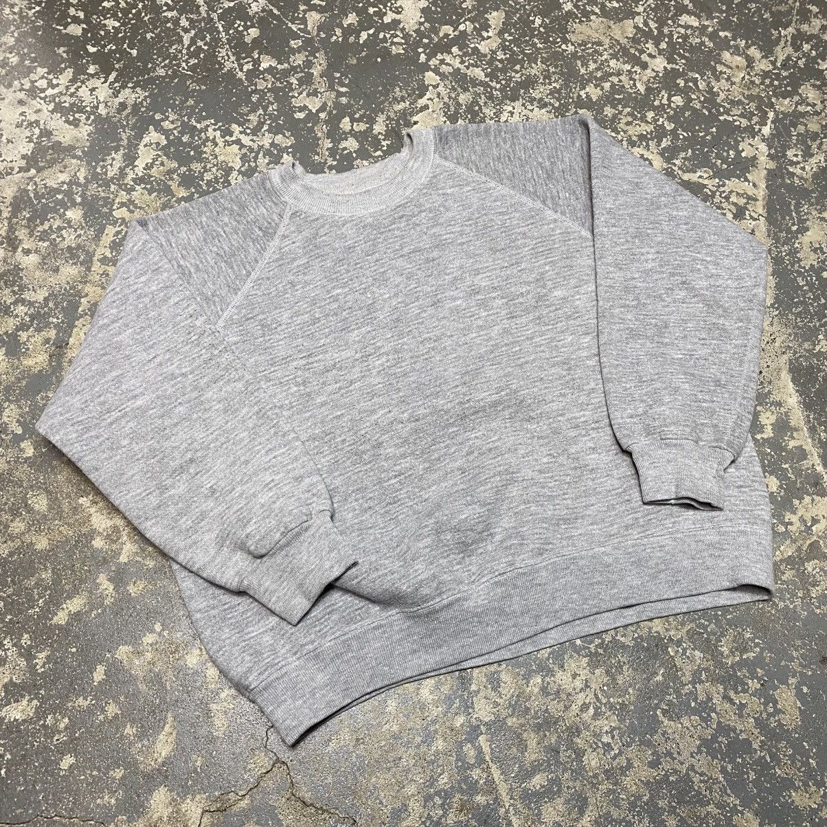 Vintage True Vintage Blank Grey 70s Crewneck Sweatshirt Size US L / EU 52-54 / 3 - 10 Thumbnail