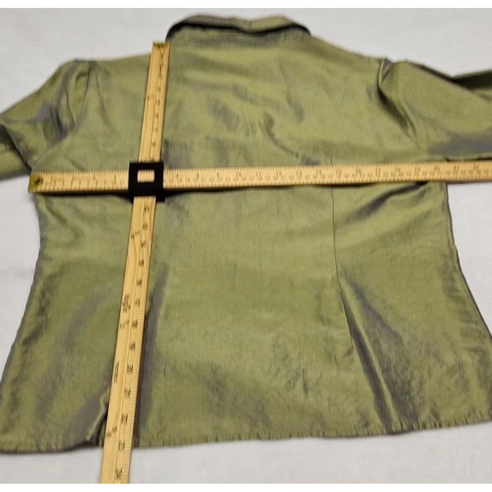 Worthington Worthington 100% Silk Blouse Womens Large Button Front Collared Luxe Drapey Olive Green Shirt Size L / US 10 / IT 46 - 8 Thumbnail