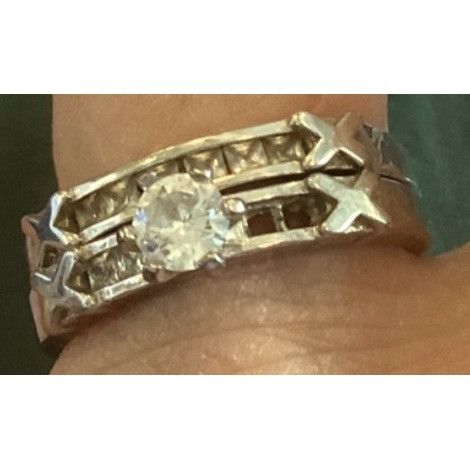 Other Cubic Zirconia or Glass 925 Sterling Wedding Set W/X Sz 8.75 Size ONE SIZE - 13 Thumbnail