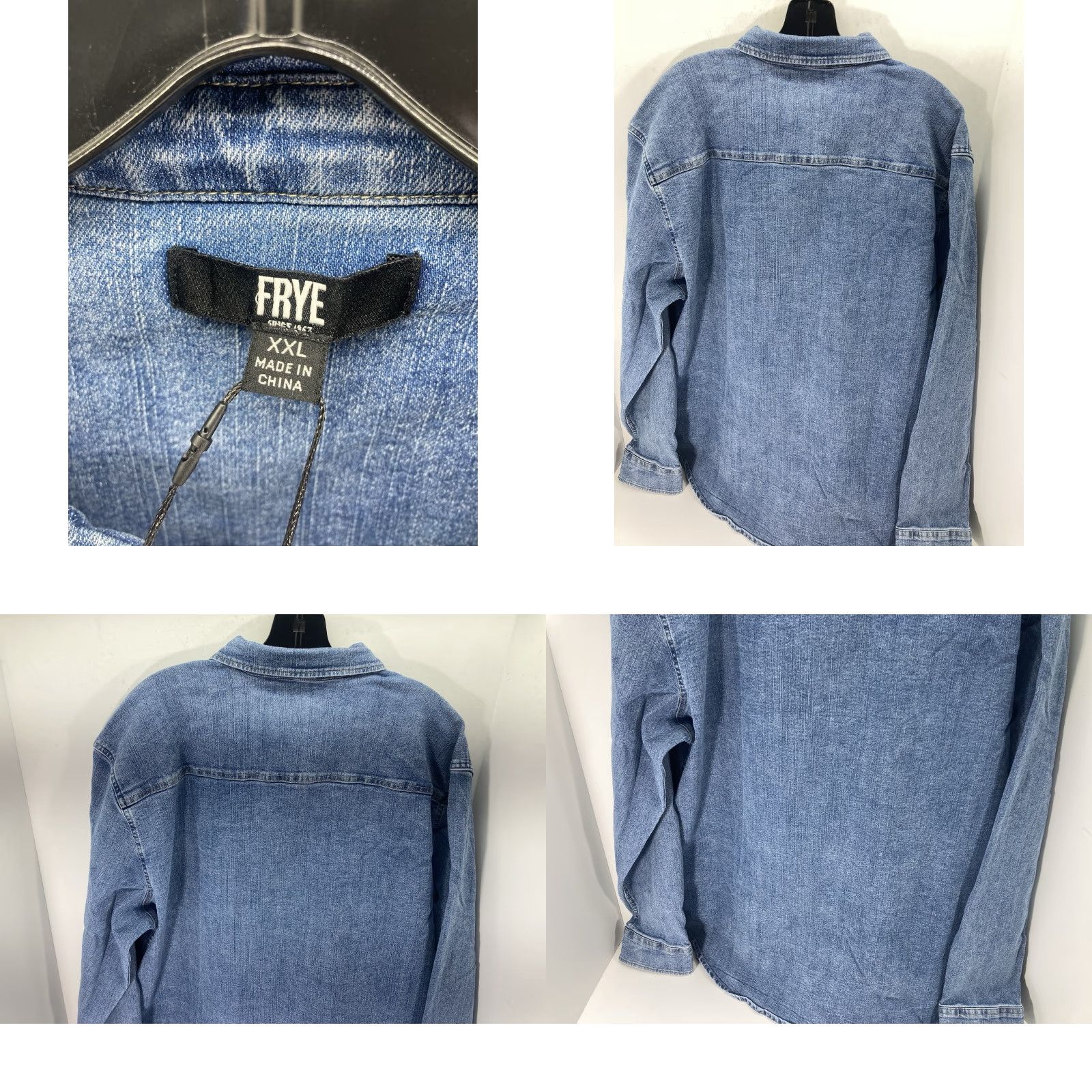 Frye Frye Denim Shirt Men 2XL Blue Button Long Sleeve Stretch Medium Wash NWT Shirt Shirt Size US XXL / EU 58 / 5 - 8 Thumbnail