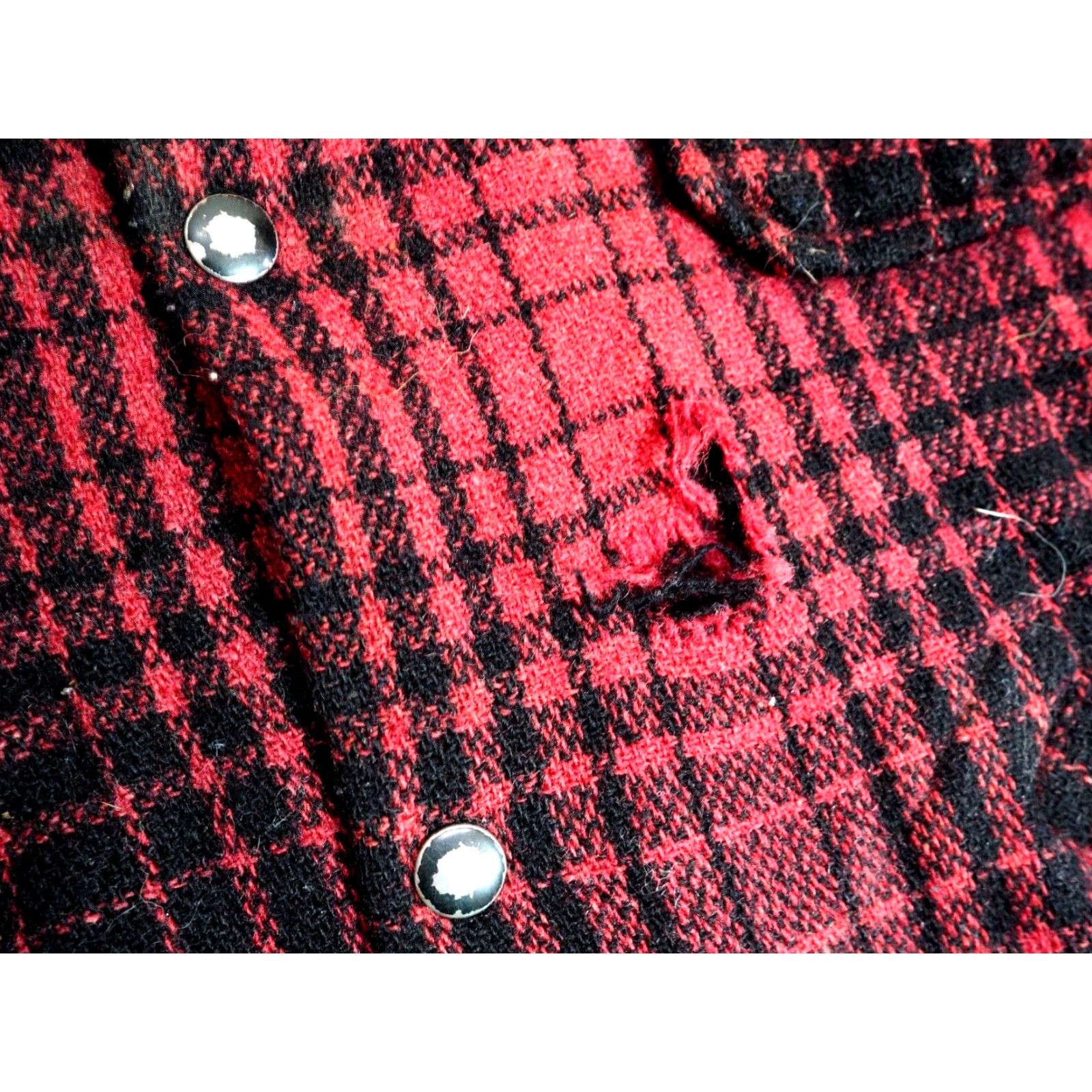 Vintage VTG Black Bear Field Jacket Red Wool Shadow Plaid 1950s Mens L Size US L / EU 52-54 / 3 - 7 Thumbnail