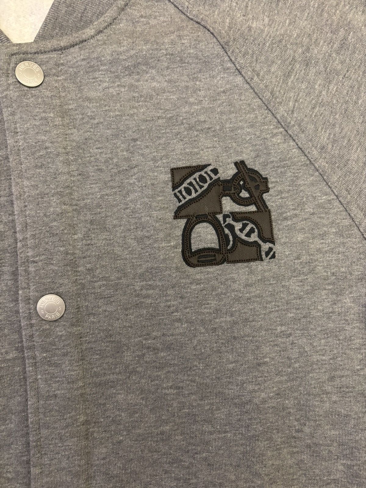 Hermes Hermes Varsity Jacket with Leather Logo Size US L / EU 52-54 / 3 - 4 Thumbnail