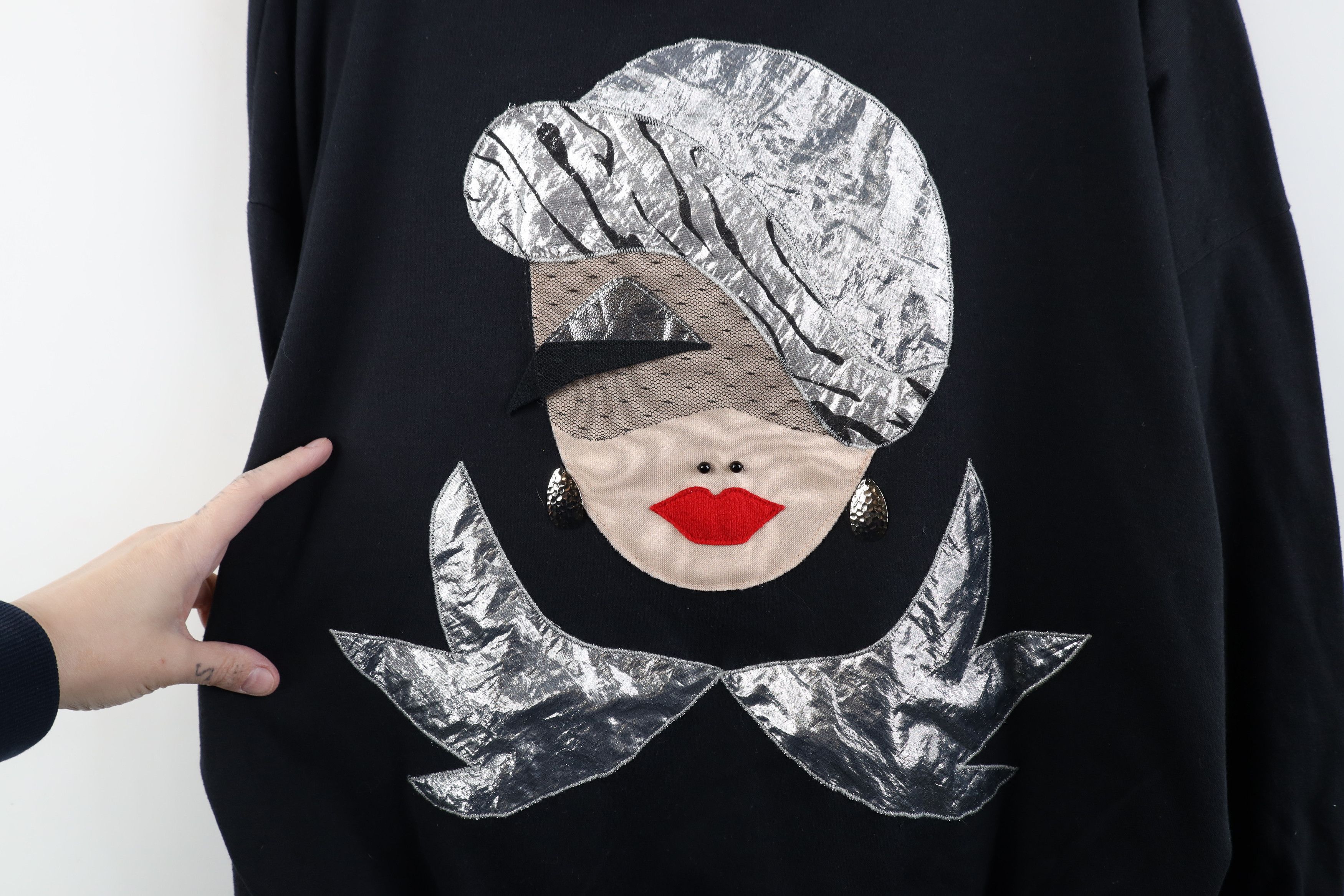 Vintage Vintage 80s Mid Mod Couture Woman 3/4 Sleeve Sweatshirt USA Size ONE SIZE - 4 Thumbnail