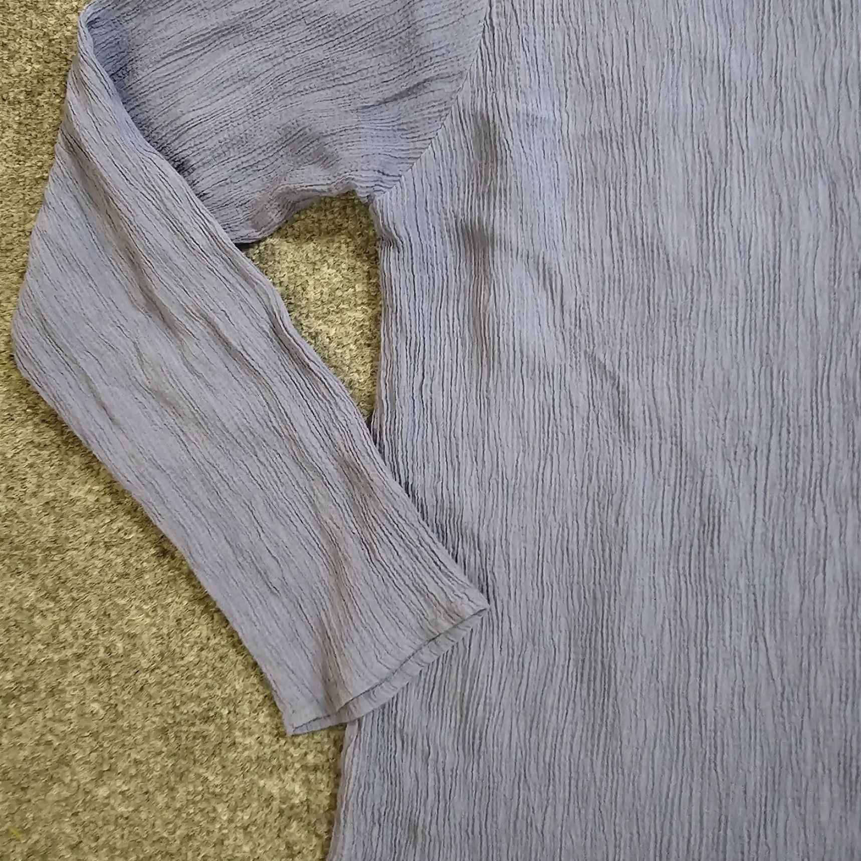 Vintage R Clan By Jeanne Englehart Blouse Women Medium Blue Crinkle Texture Long Sleeve Vintage Size M / US 6-8 / IT 42-44 - 4 Thumbnail