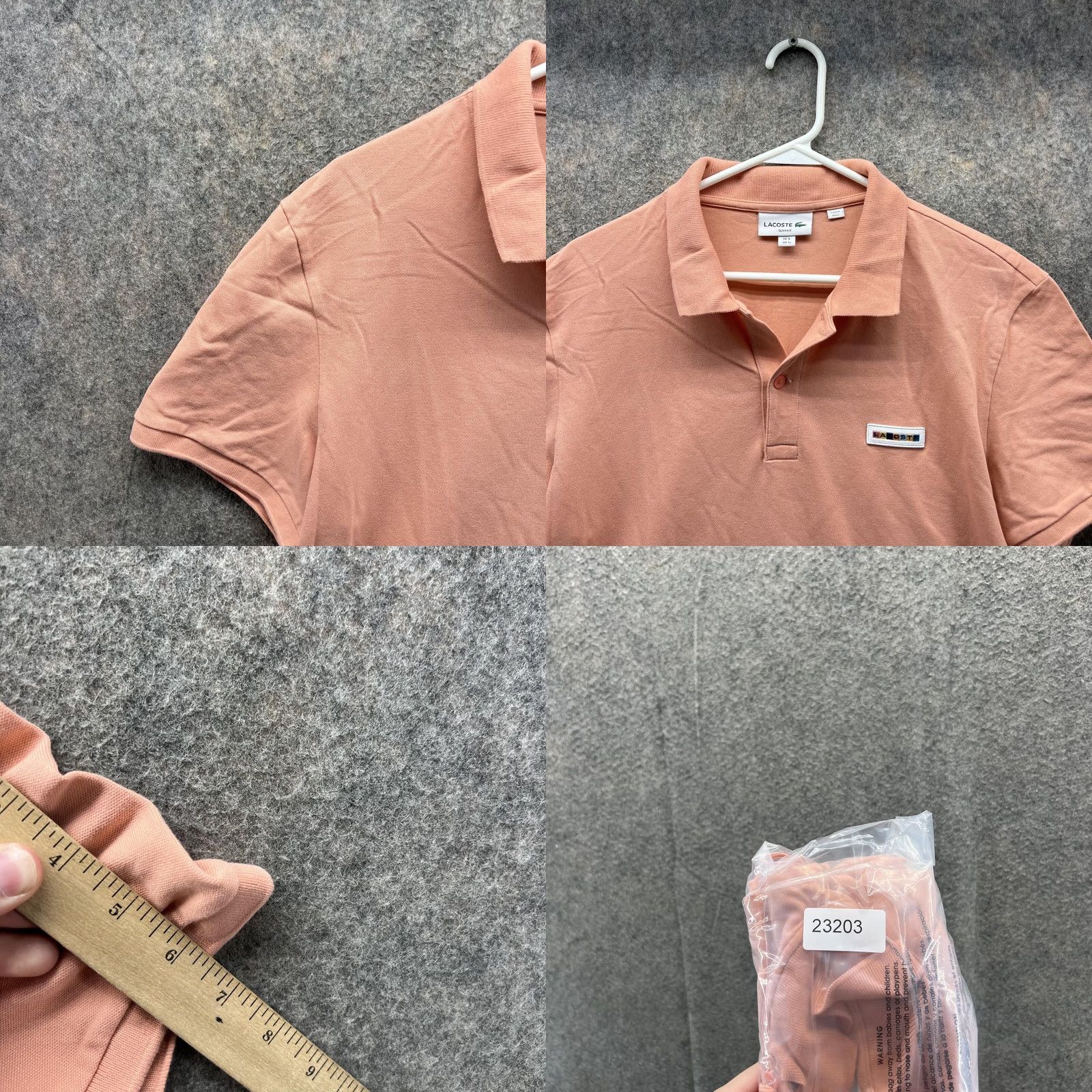 Lacoste VINTAGE Lacoste Polo Shirt Women Large Peach Orange Casual Cotton Slim Fit Preppy Logo Shirt Womens Boys Girls Mens Size L / US 10 / IT 46 - 8 Thumbnail
