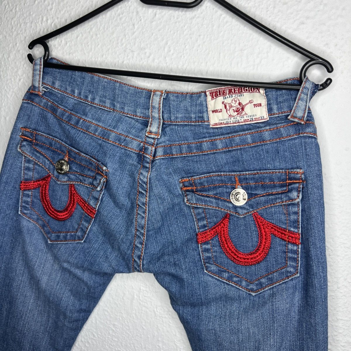 True Religion × Vintage True Religion Vintage Jeans Denim Trousers Embroidered Logo Size 26" / US 2 / IT 38 - 9 Thumbnail