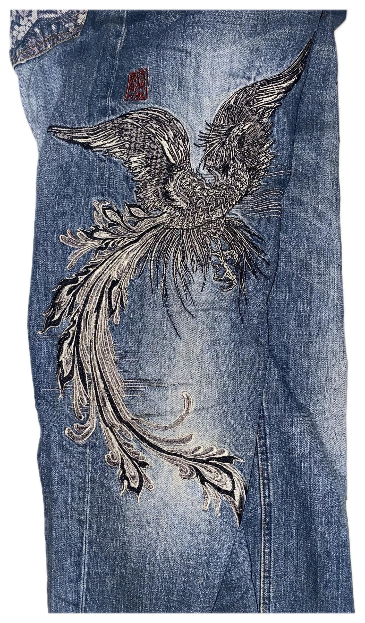 Karakuri Tamashii Kara Kuri Denim (PHEONIX EMBROIDERED) Size US 34 / EU 50 - 3 Thumbnail