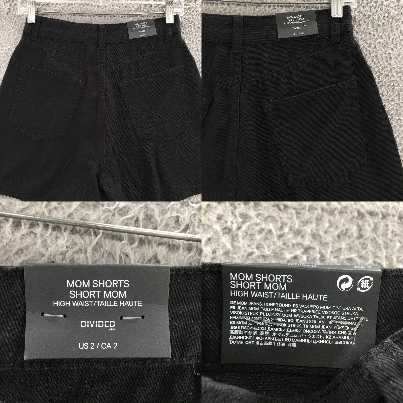 H&M Divided by H&M Mom Shorts Womens 2 Black High Rise 5 Pockets NEW Denim Cotton 26x4 Original Waist 26 in Size 26" / US 2 / IT 38 - 9 Thumbnail