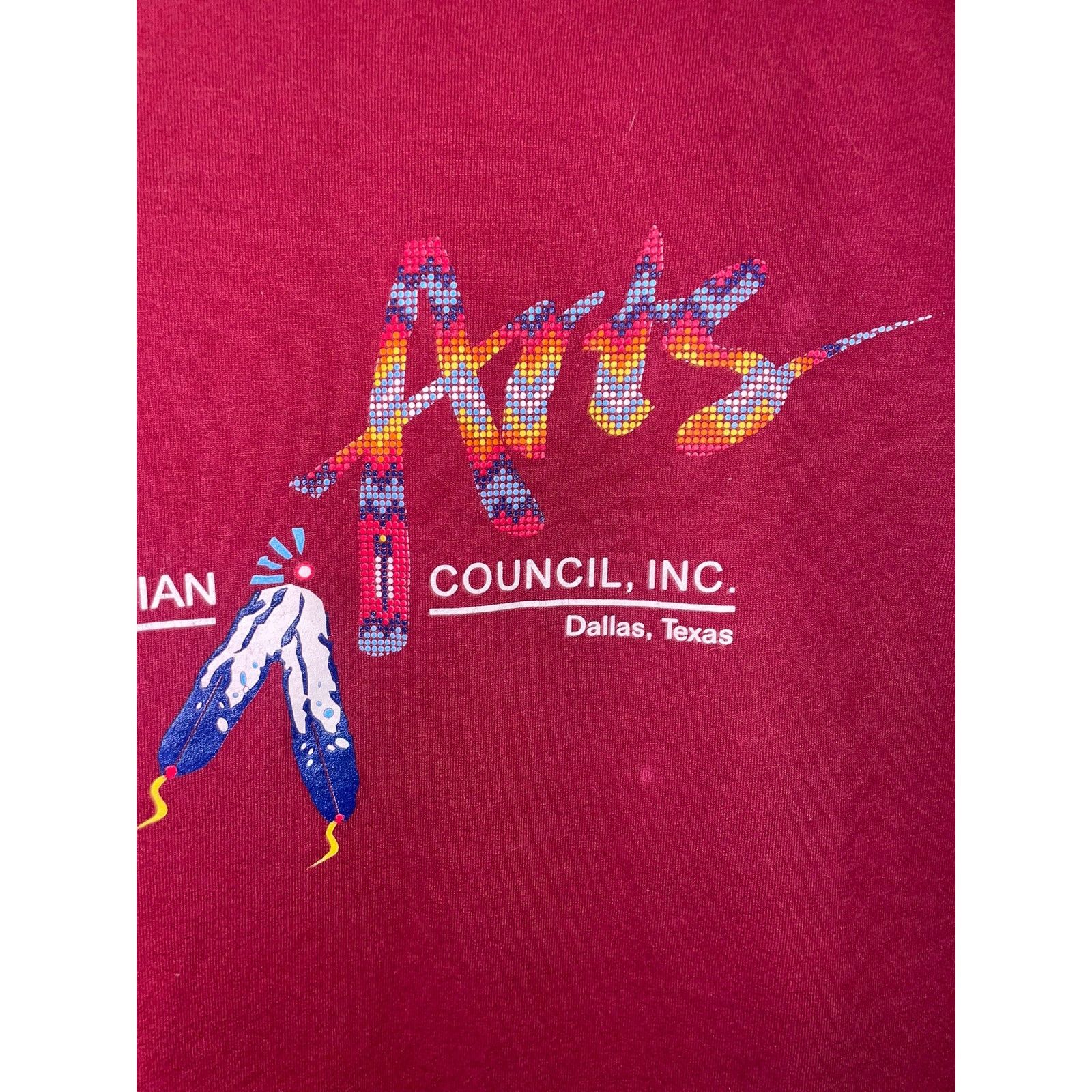 Fruit Of The Loom Vintage American Indian Shirt Arts Council Inc TX Tee VTG XL Size US XL / EU 56 / 4 - 3 Thumbnail