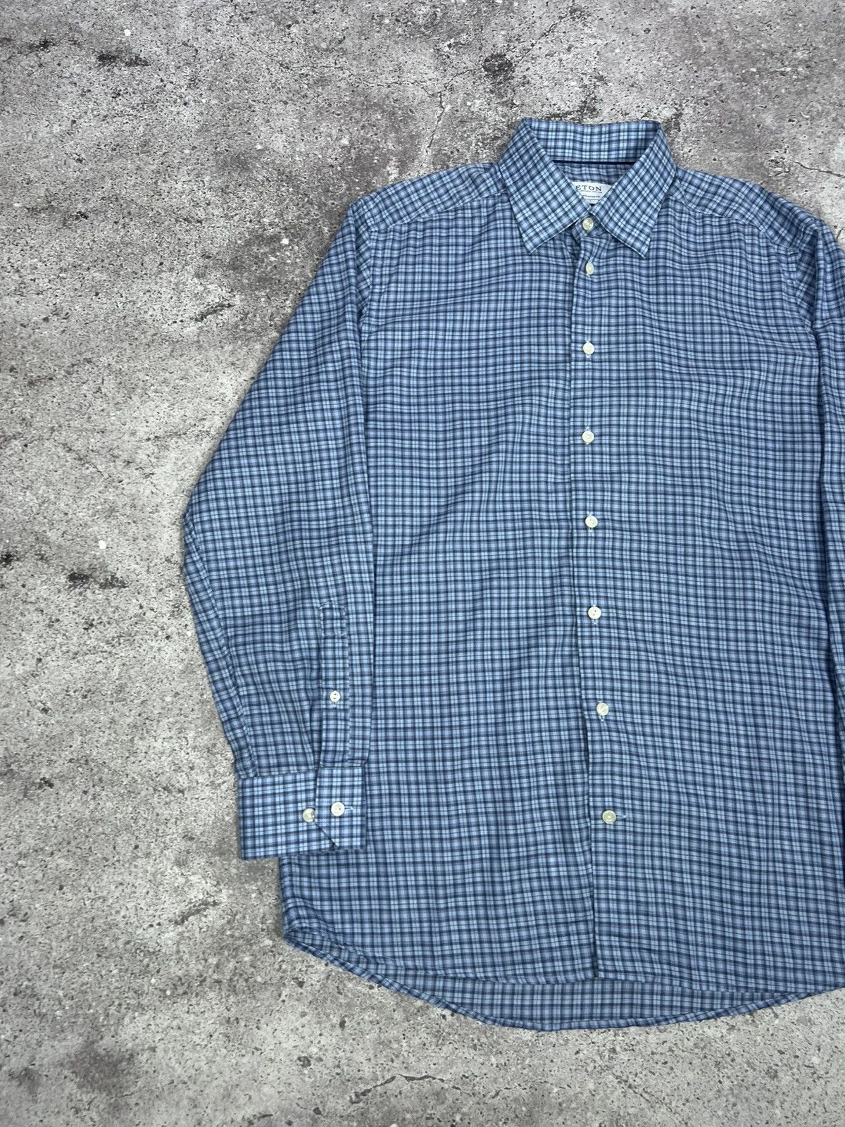 Eton ETON Men's Check Shirt Long Sleeve Button Up Size US L / EU 52-54 / 3 - 2 Thumbnail