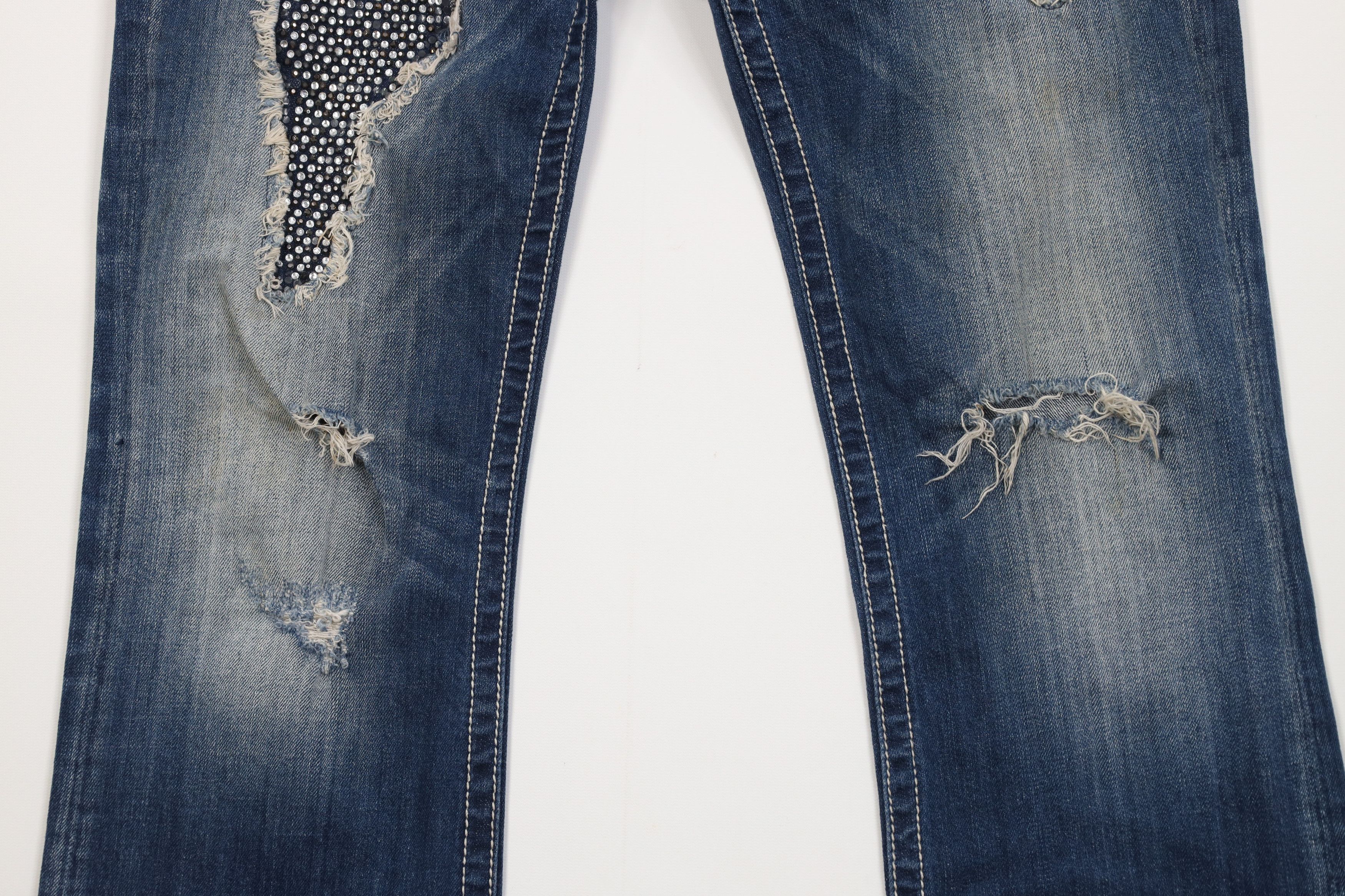 Miss Me Miss Me Rhinestone Thick Stitch Easy Boot Cut Flared Jeans Size 30" / US 8 / IT 44 - 3 Thumbnail