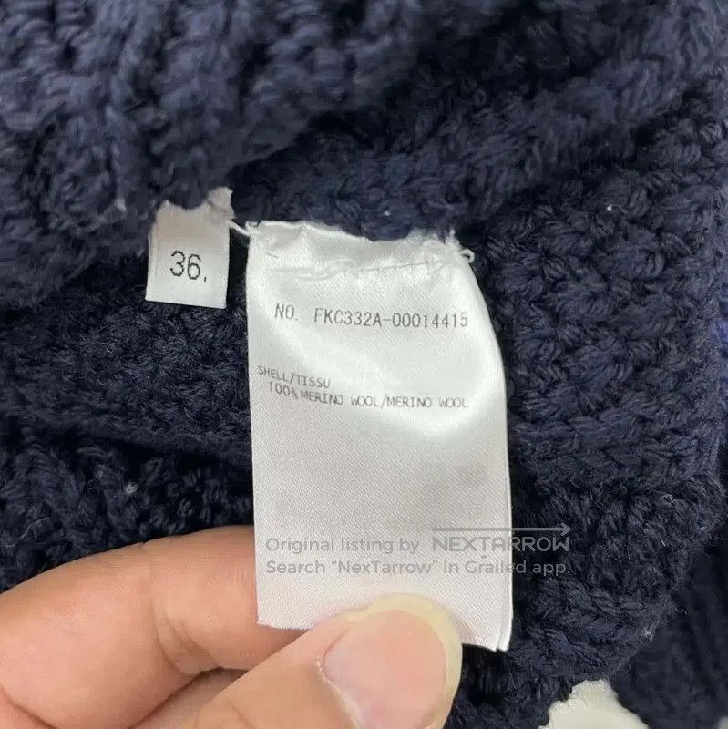 Thom Browne Thom Browne Navy Cable Knit Cardigan for Women . Size M / US 6-8 / IT 42-44 - 4 Thumbnail