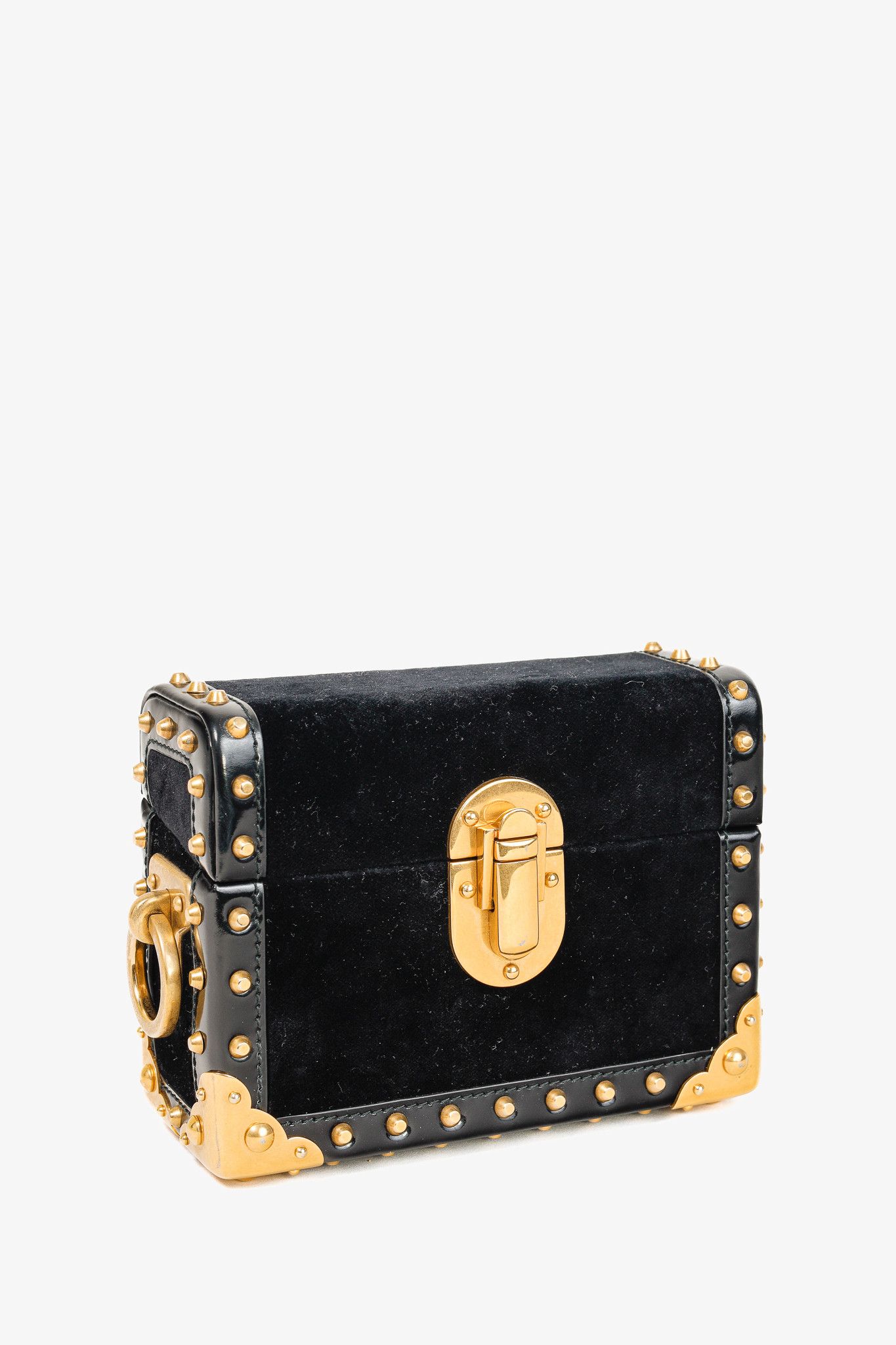 Prada Prada PF/17 Treasure Trunk Black Mini Velvet Box Bag Size ONE SIZE - 11 Thumbnail