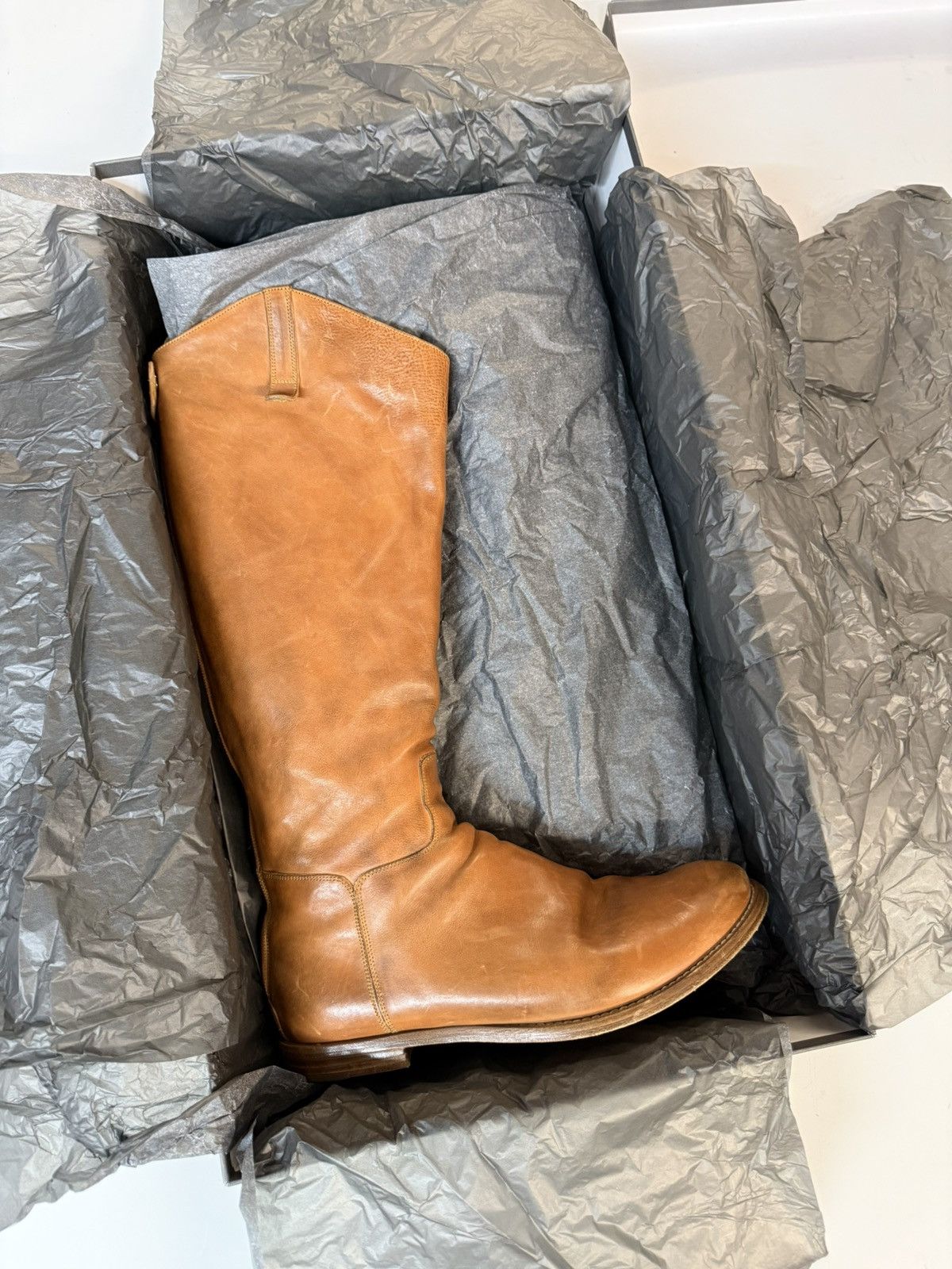 Alexander McQueen Alexander McQueen Tan Leather Knee-High Riding Boots Size US 11 / EU 44 - 22 Thumbnail