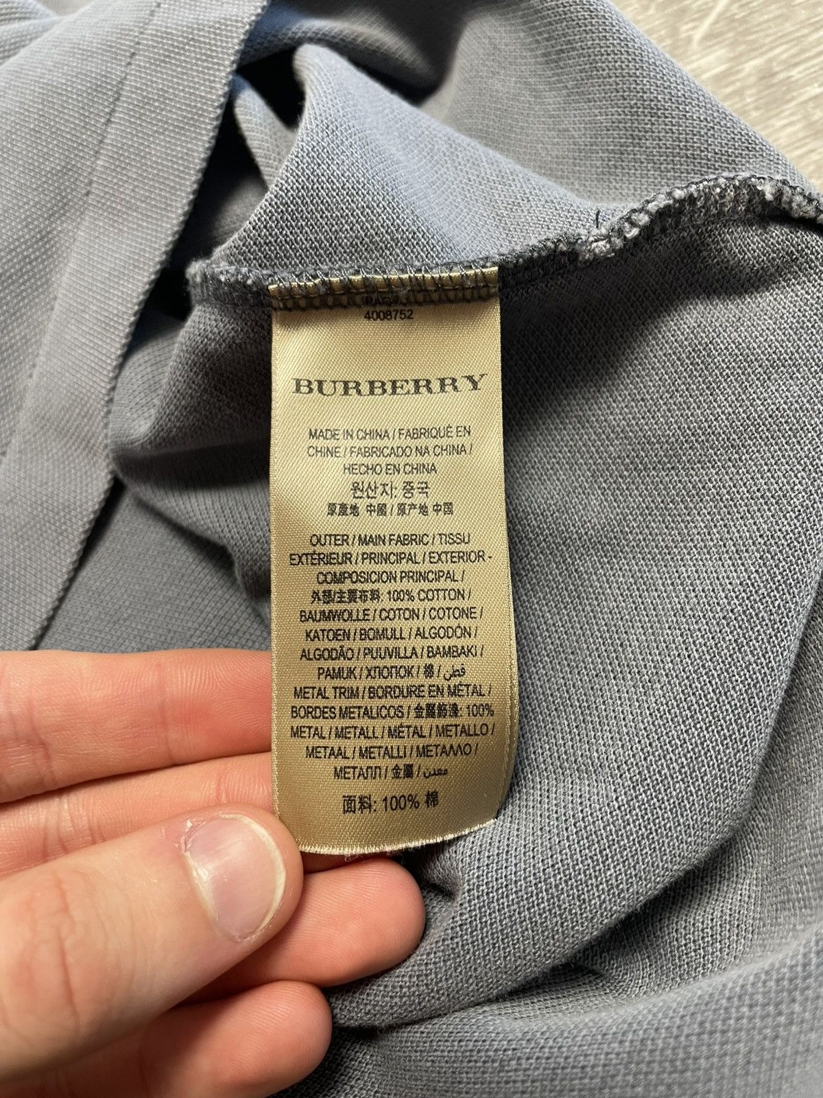 Burberry Burberry Brit Metallic Logo Polo Shirt Size US L / EU 52-54 / 3 - 12 Thumbnail
