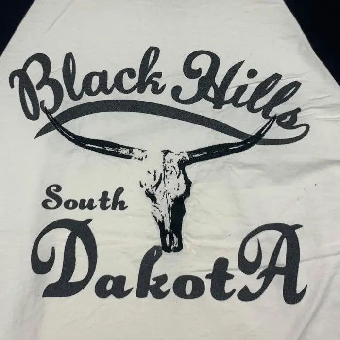 Vintage BLACK HILLS MOTORCYCLE South Dakota Raglan Tee Shirt Size L / US 10 / IT 46 - 8 Thumbnail