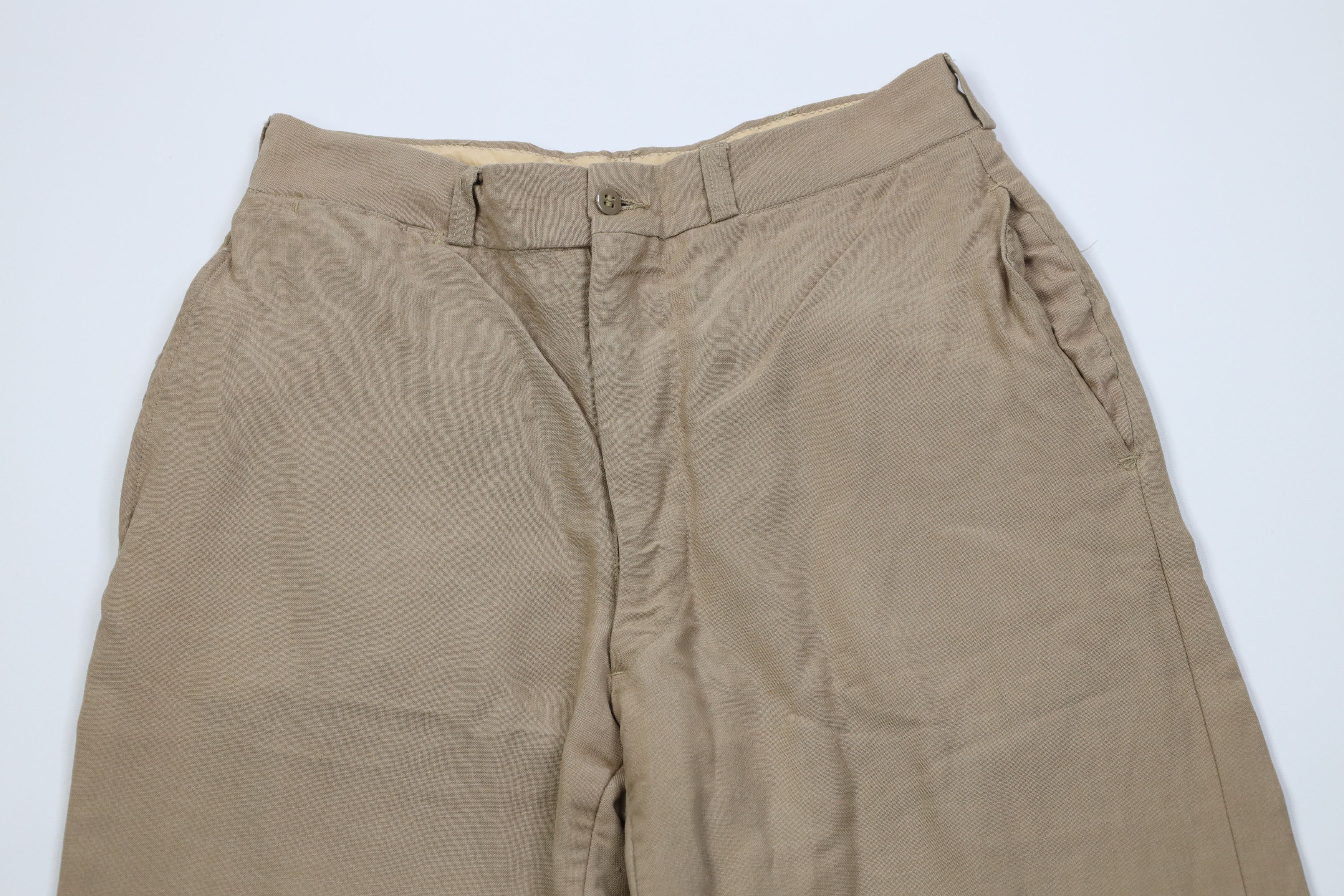 Vintage Vintage 50s Hollywood Regency Gabardine Wide Leg Chino Pants Size US 30 / EU 46 - 2 Thumbnail