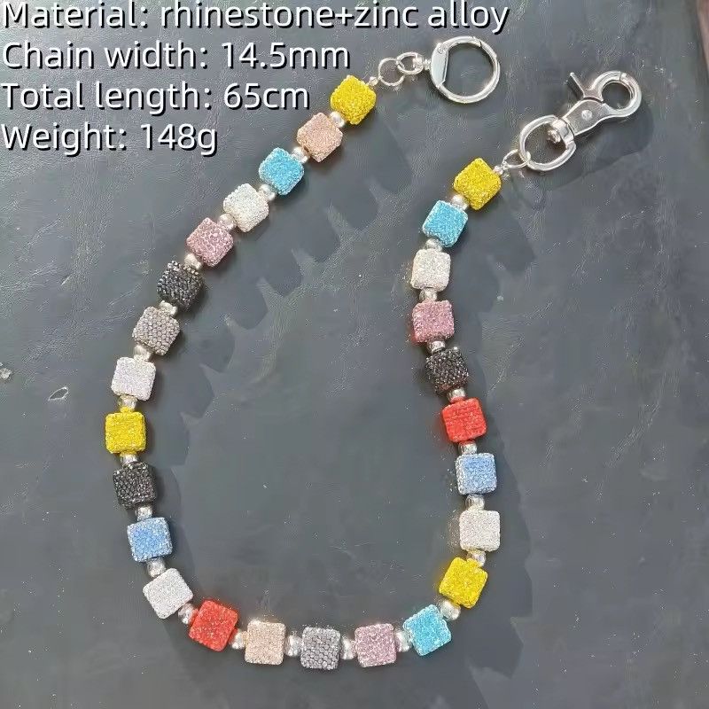 Other DIY Square Five Colors Rhinestone Pants Wallet Chain Size ONE SIZE - 4 Thumbnail