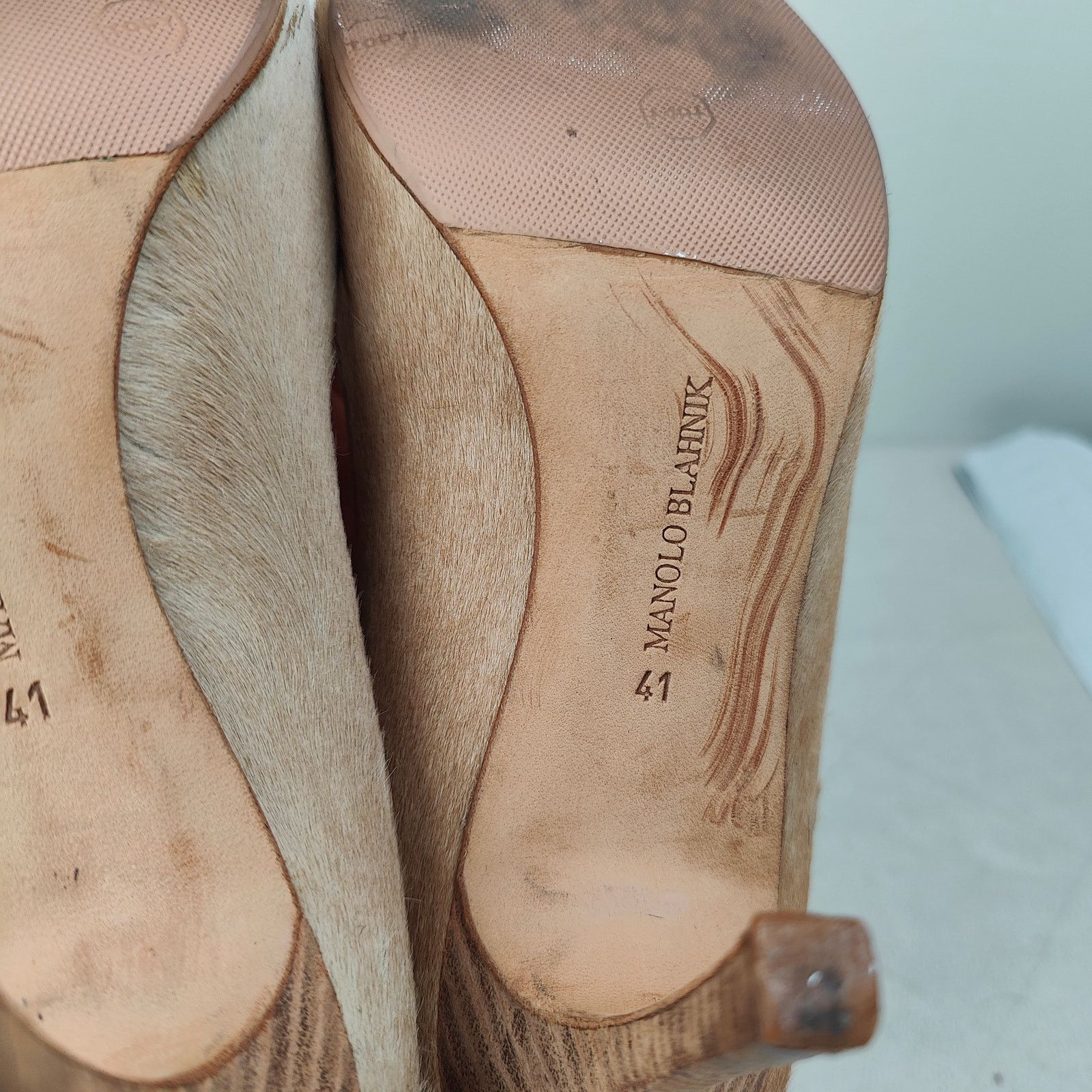 Other Manolo Blahnik BB 90 Pumps Womens 41 11 Tan Pony Hair Size US 11 / IT 41 - 6 Thumbnail