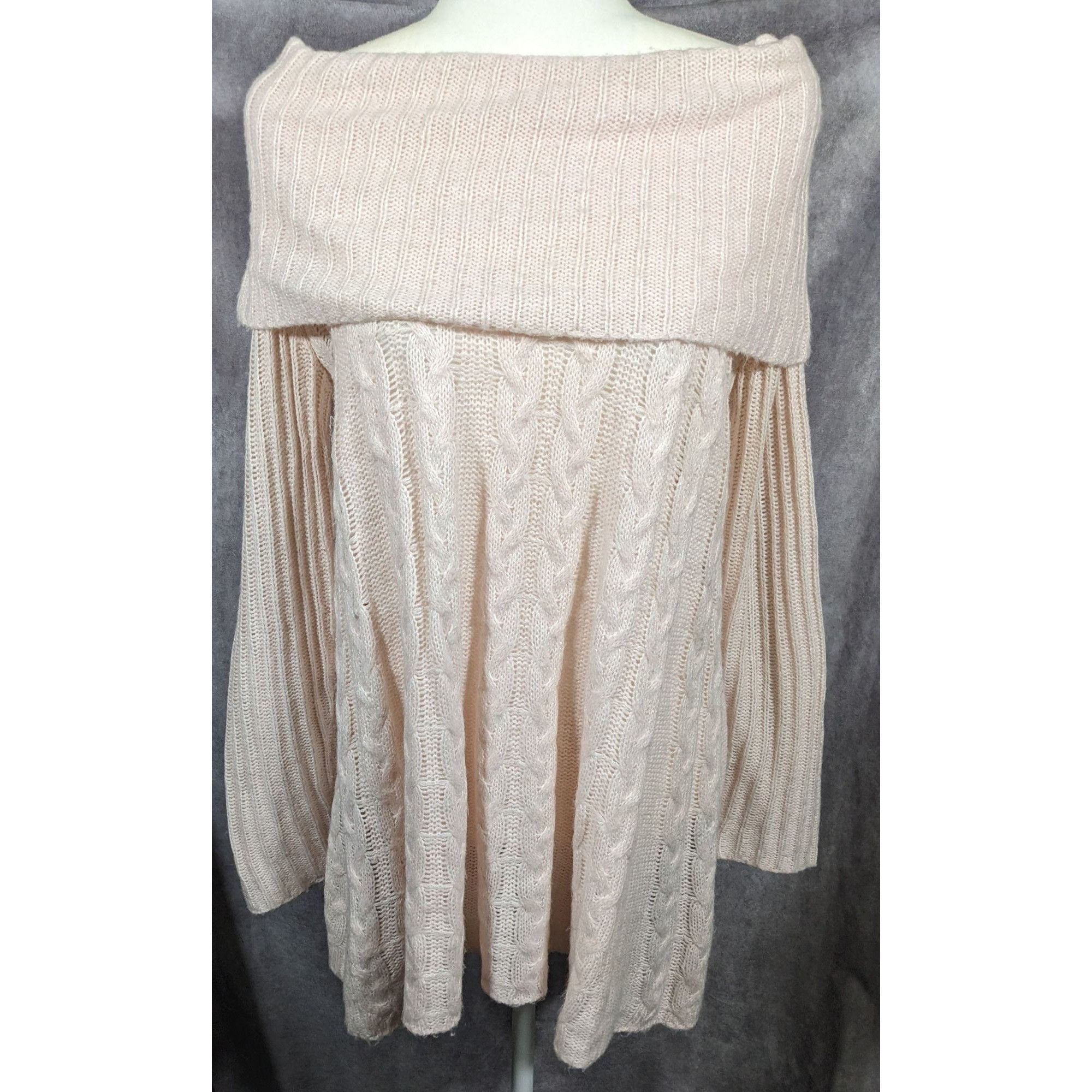Other NorthStyle Pastel Pink Cable Knit Off Shoulder Mini Dress Si Size S / US 4 / IT 40 - 4 Thumbnail