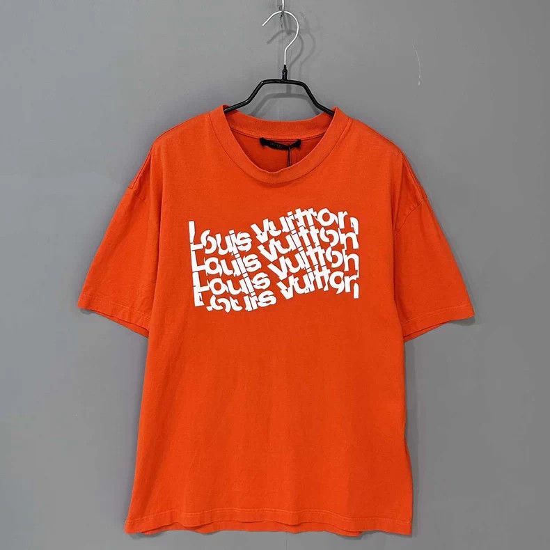 Louis Vuitton Orange Distorted Logo Tee - dmc