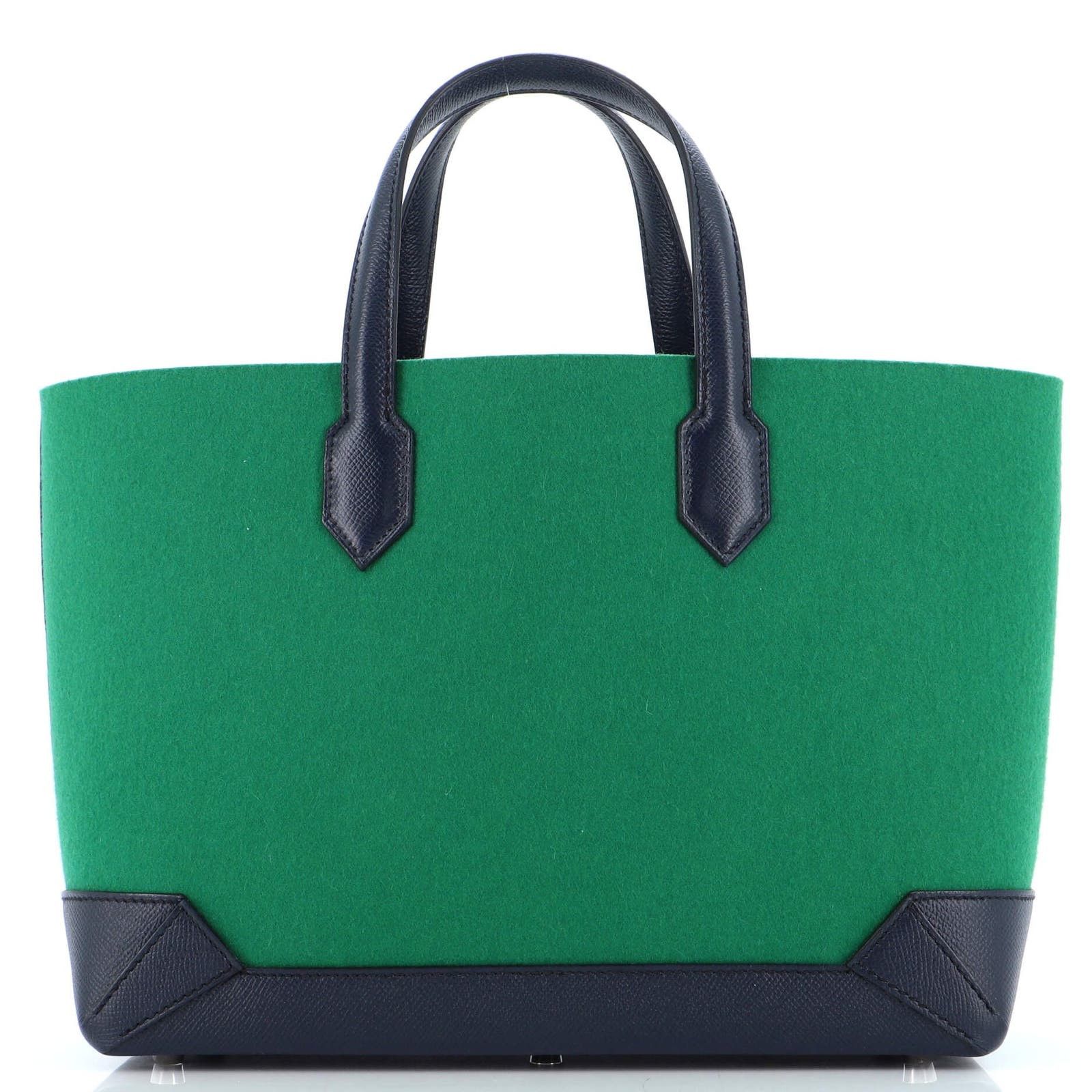 image of Hermes Maxibox Cabas Felt With Epsom 30 in Green, Women's