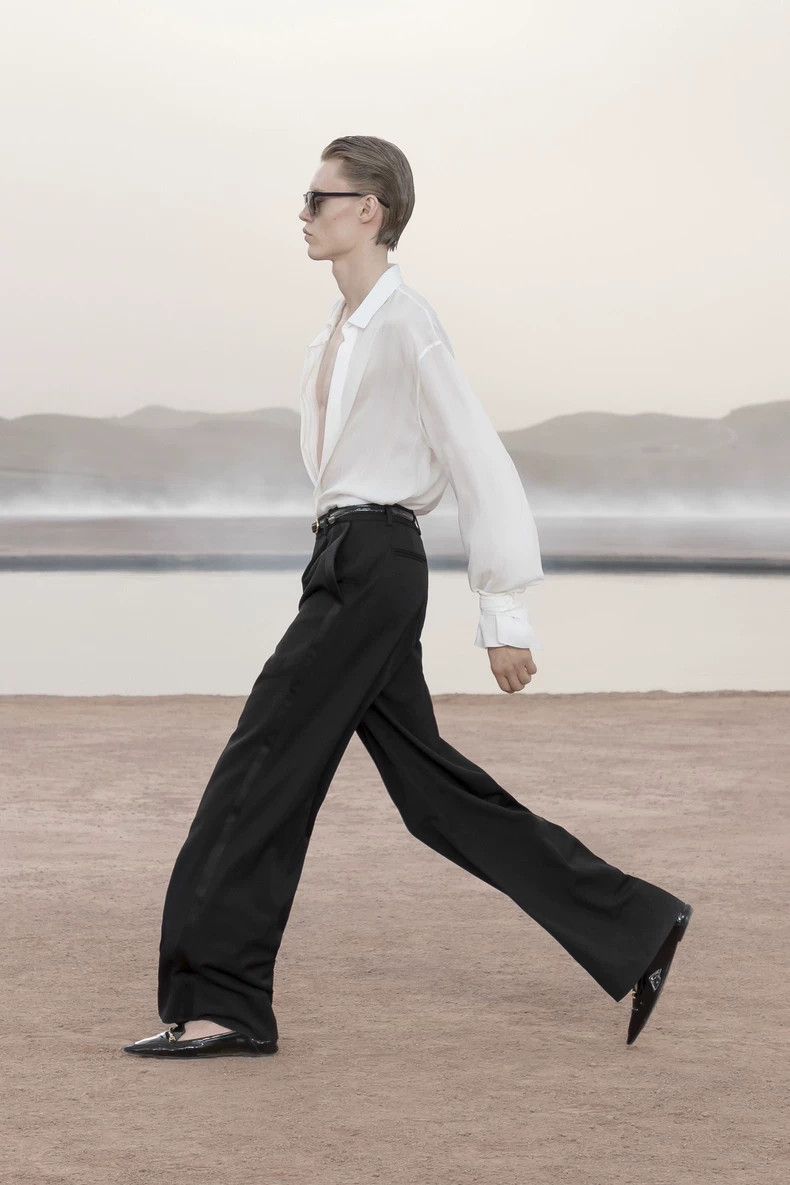Saint Laurent Paris Saint Laurent Paris size 38 White lace cuff semi-transparen Size US M / EU 48-50 / 2 - 9 Thumbnail