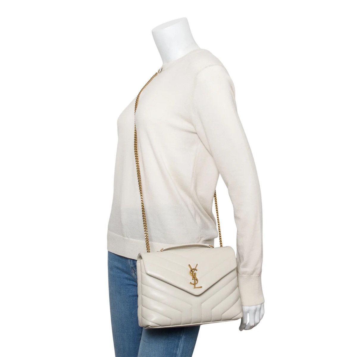 Saint Laurent Paris SAINT LAURENT 2021 White Quilted Leather Small Shoulder Bag Size ONE SIZE - 2 Thumbnail