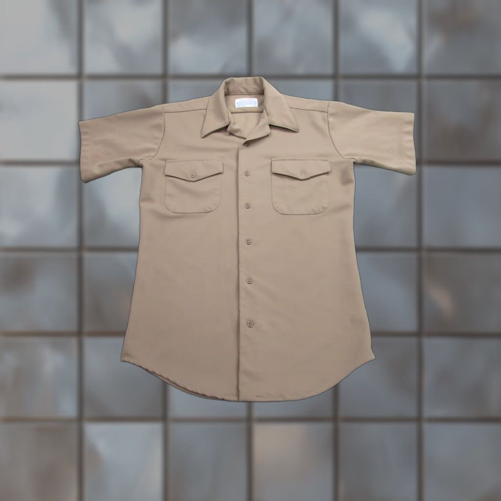Vintage Vintage Creighton Shirt Mens Small Khaki Tan Poly Uniform Military Work USA 70s Size US S / EU 44-46 / 1 - 1 Thumbnail