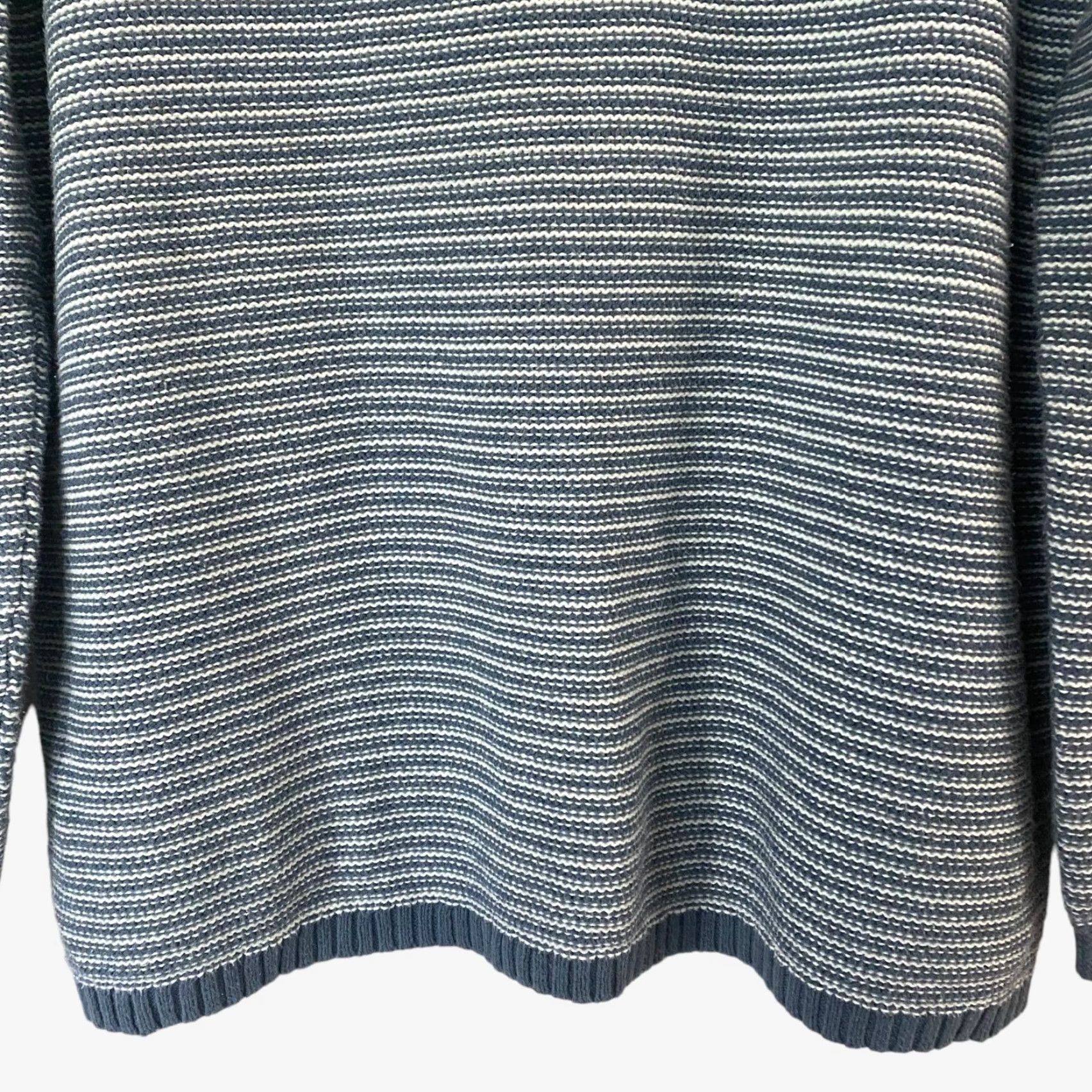 The Territory Ahead The Territory Ahead Pullover Sweater Womens Small Blue White Striped Long Sleeve Knitted Knit Acrylic Cotton Pullover Sweatshirt Size S / US 4 / IT 40 - 6 Thumbnail